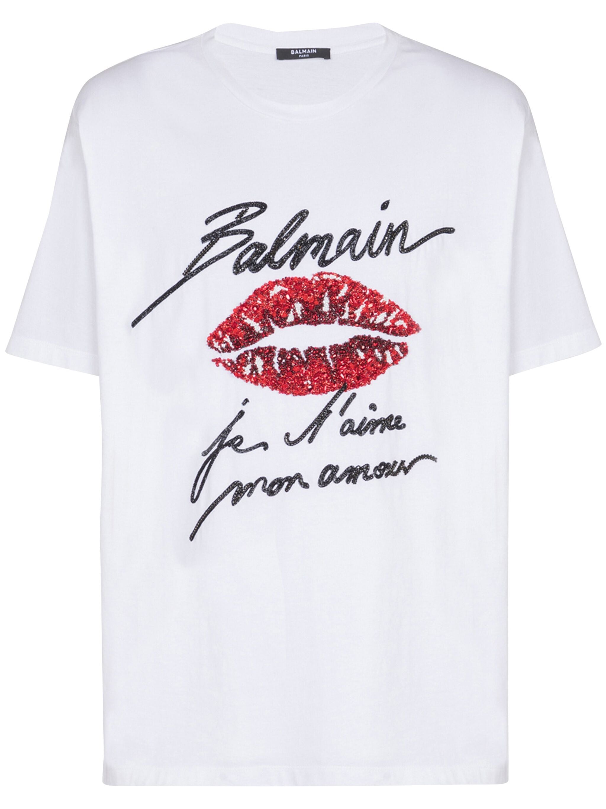 BALMAIN Embroidered Lips T-Shirt - Regular Fit