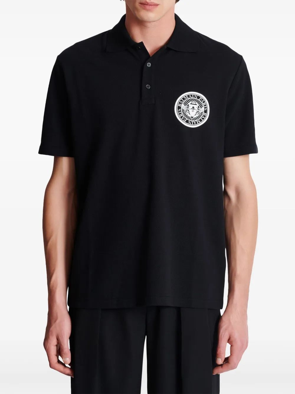 BALMAIN Oversized Short Sleeve Polo Shirt