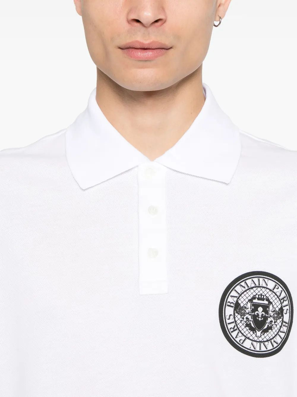 BALMAIN Oversized Short Sleeve Polo Shirt