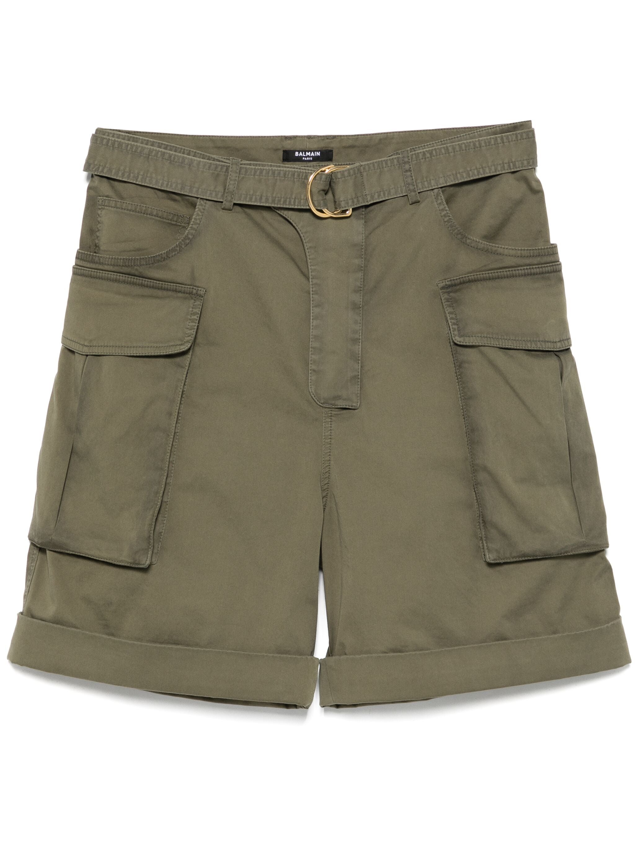 BALMAIN Men's Cargo Shorts with Adjustable Waist and Utility Pockets