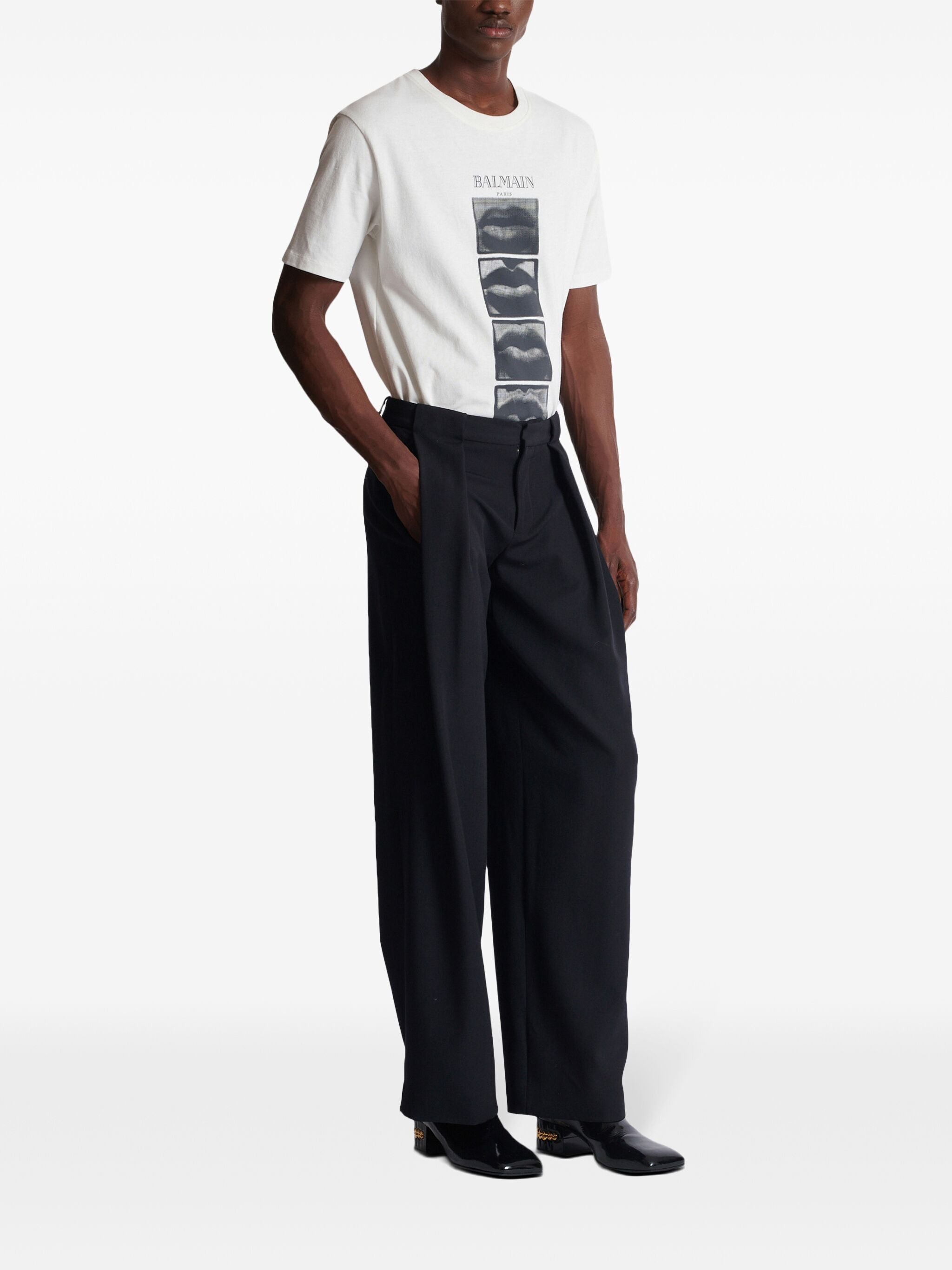 BALMAIN Men's Pleated Mini Pants for SS25