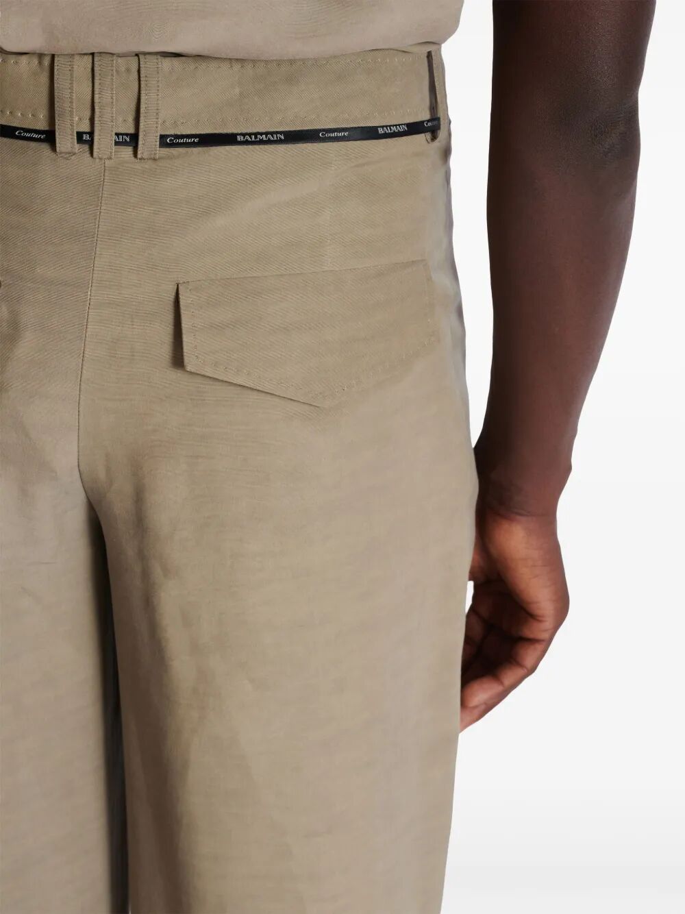 BALMAIN Pleated Cupro Pants for Men - SS25 Collection