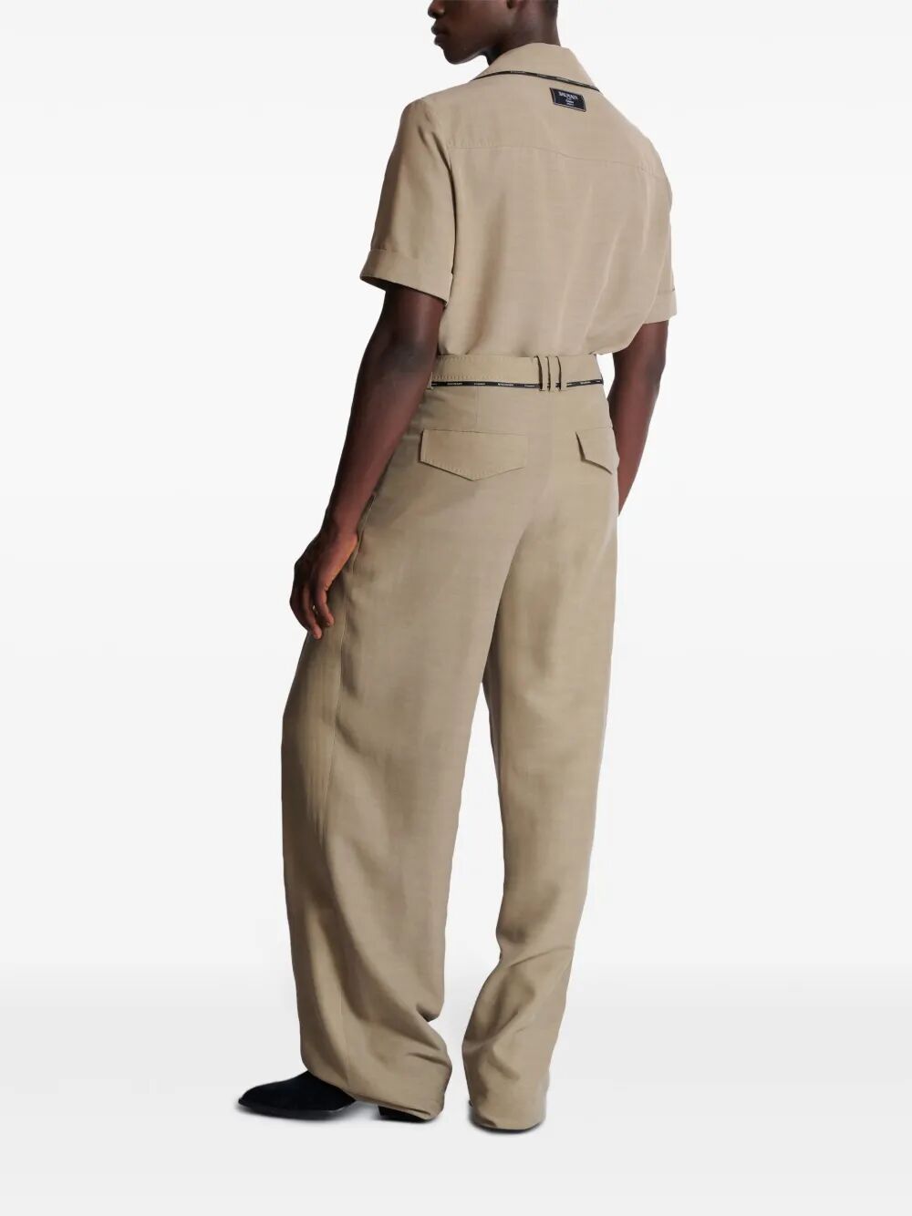 BALMAIN Pleated Cupro Pants for Men - SS25 Collection