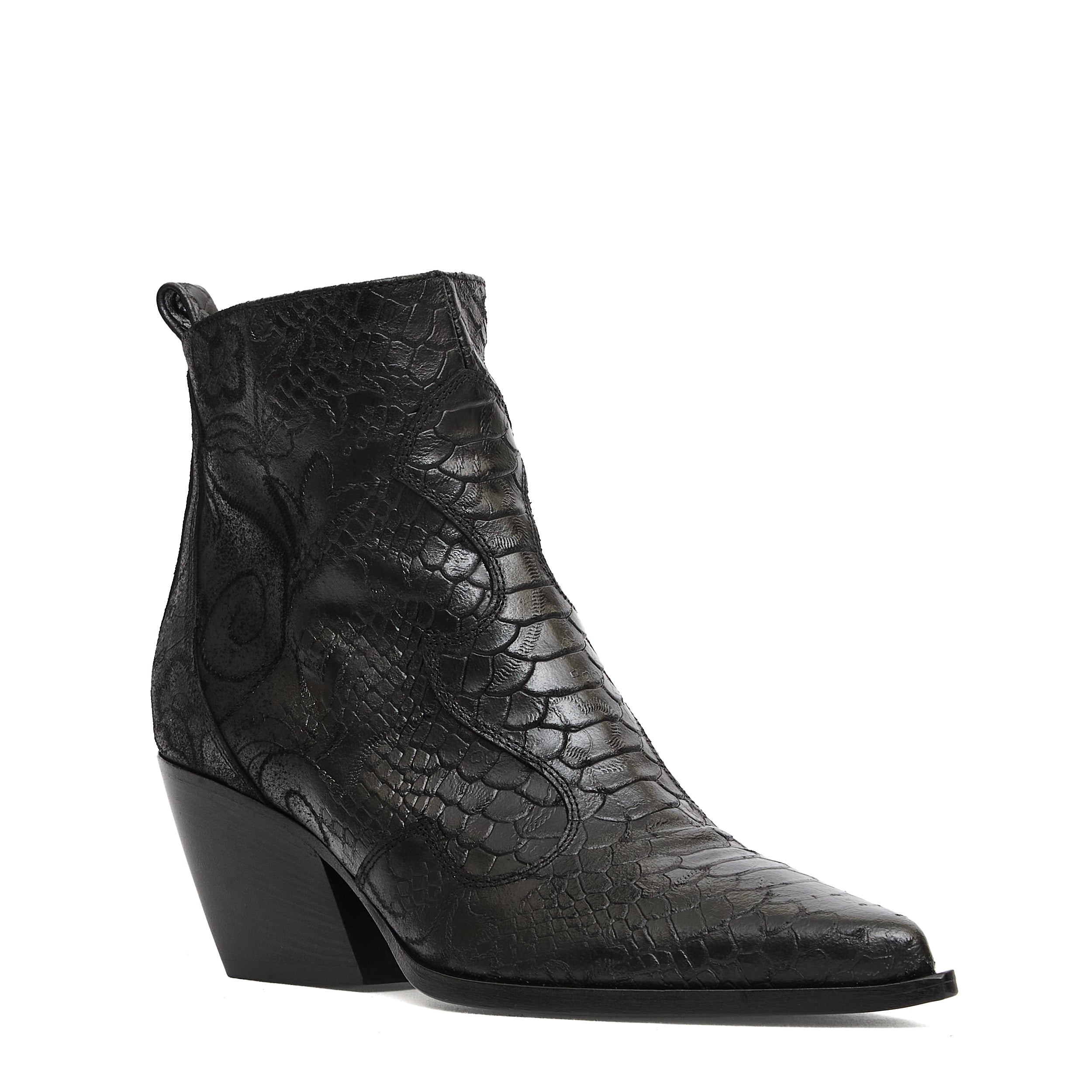ELENA IACHI Stylish Python Print Ankle Boots with 6 cm Heel