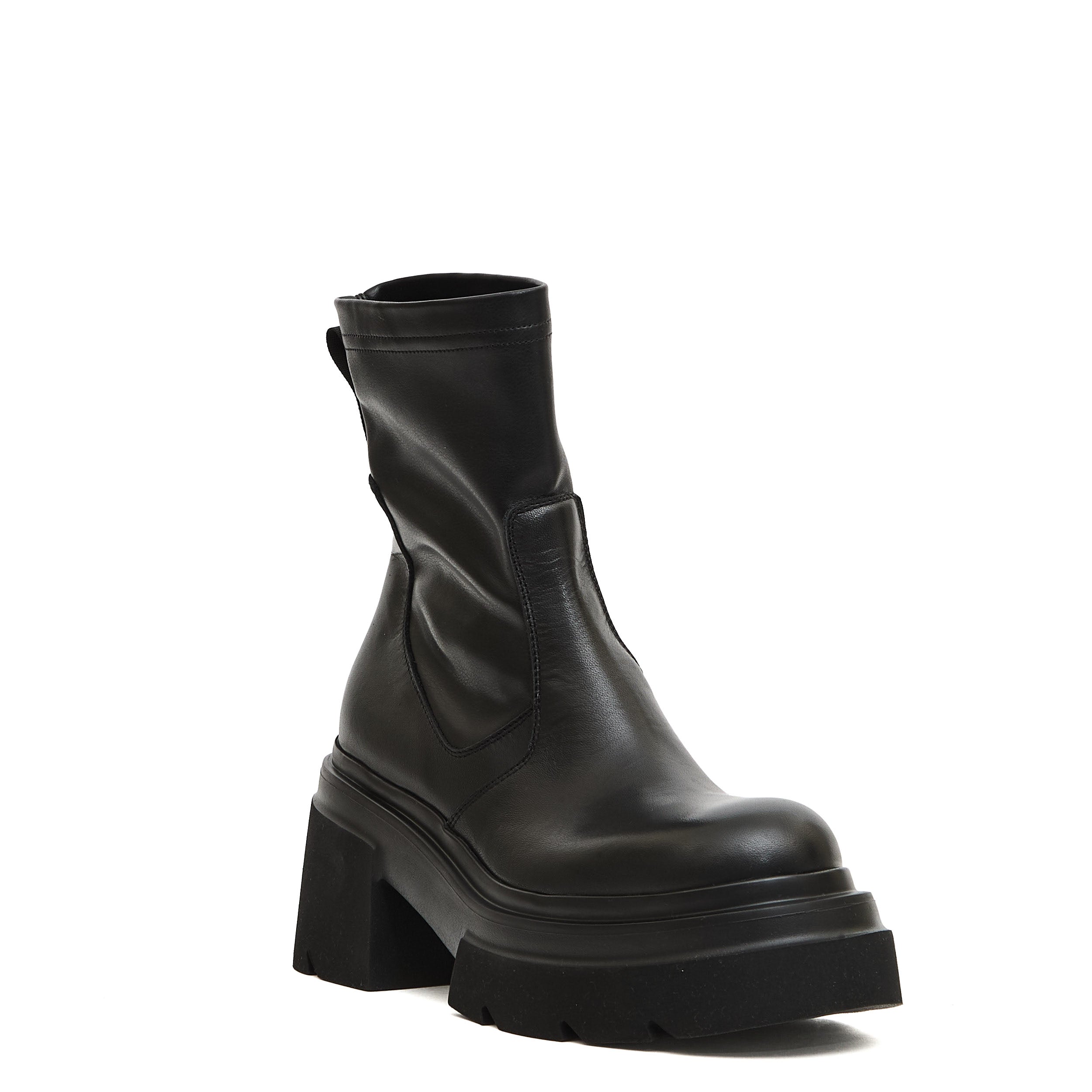 ELENA IACHI Stretch Ankle Boots with Chunky Sole - 9cm Height