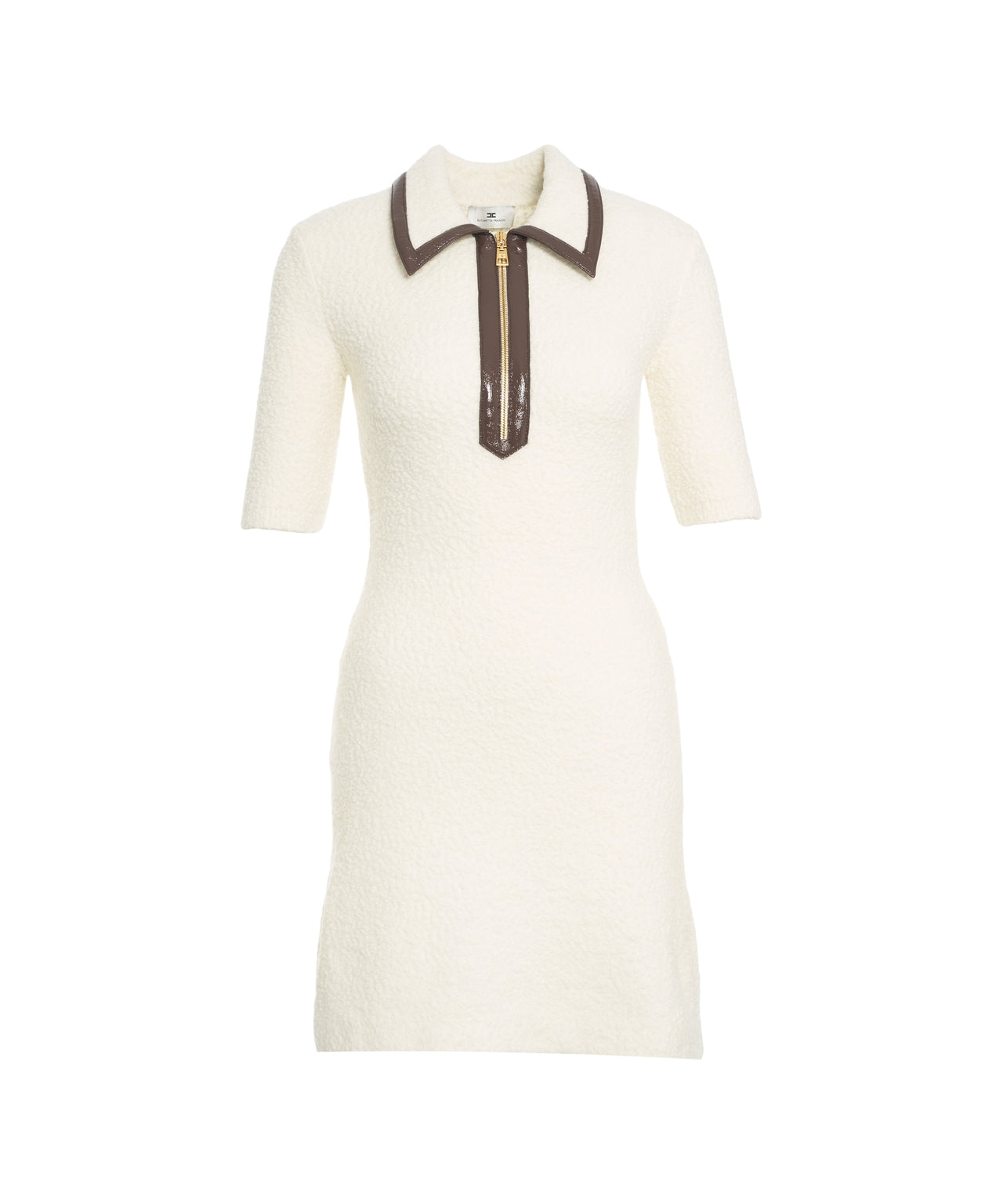 ELISABETTA FRANCHI Elegant Bouclé Polo Mini Dress