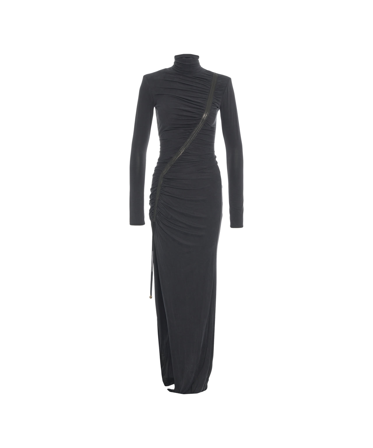 ELISABETTA FRANCHI Elegant Suit Maxi Dress with Draping Details