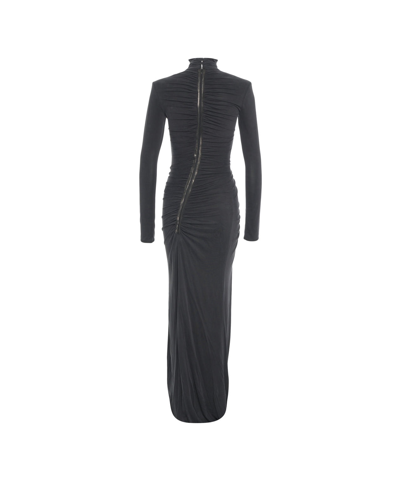 ELISABETTA FRANCHI Elegant Suit Maxi Dress with Draping Details