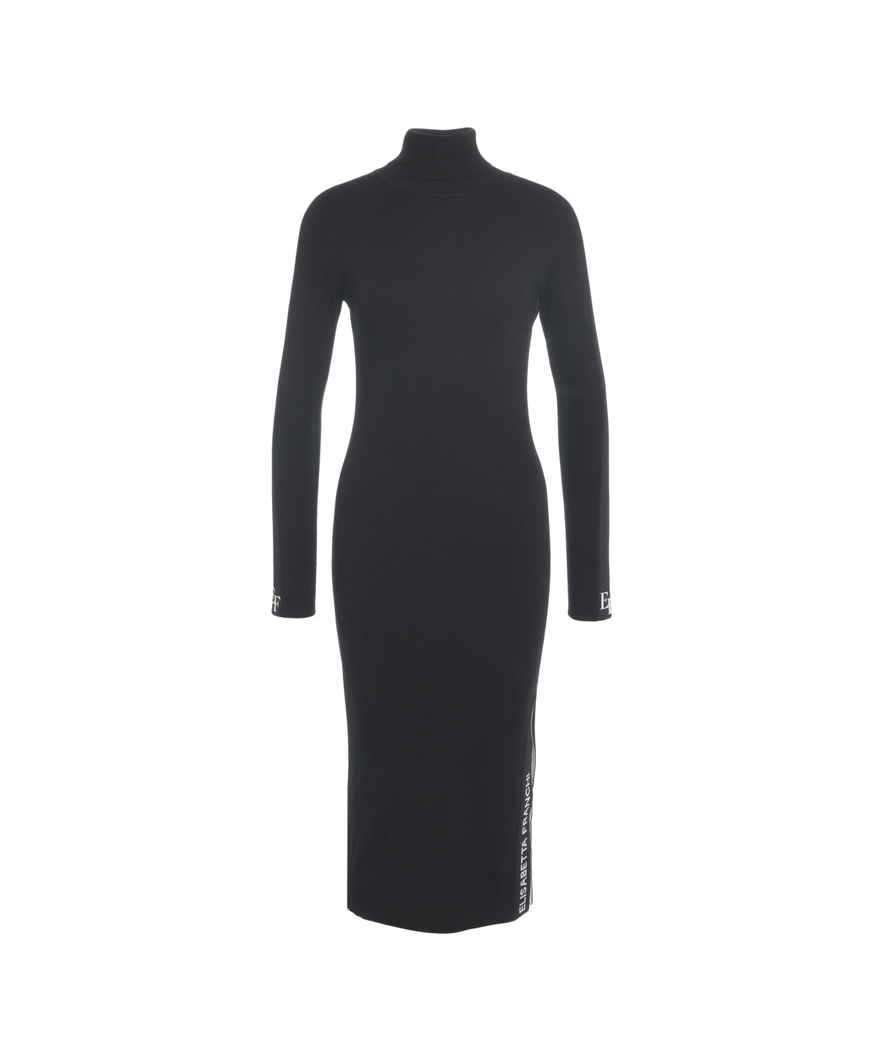 ELISABETTA FRANCHI Elegant Midi Dress with High Collar for Women