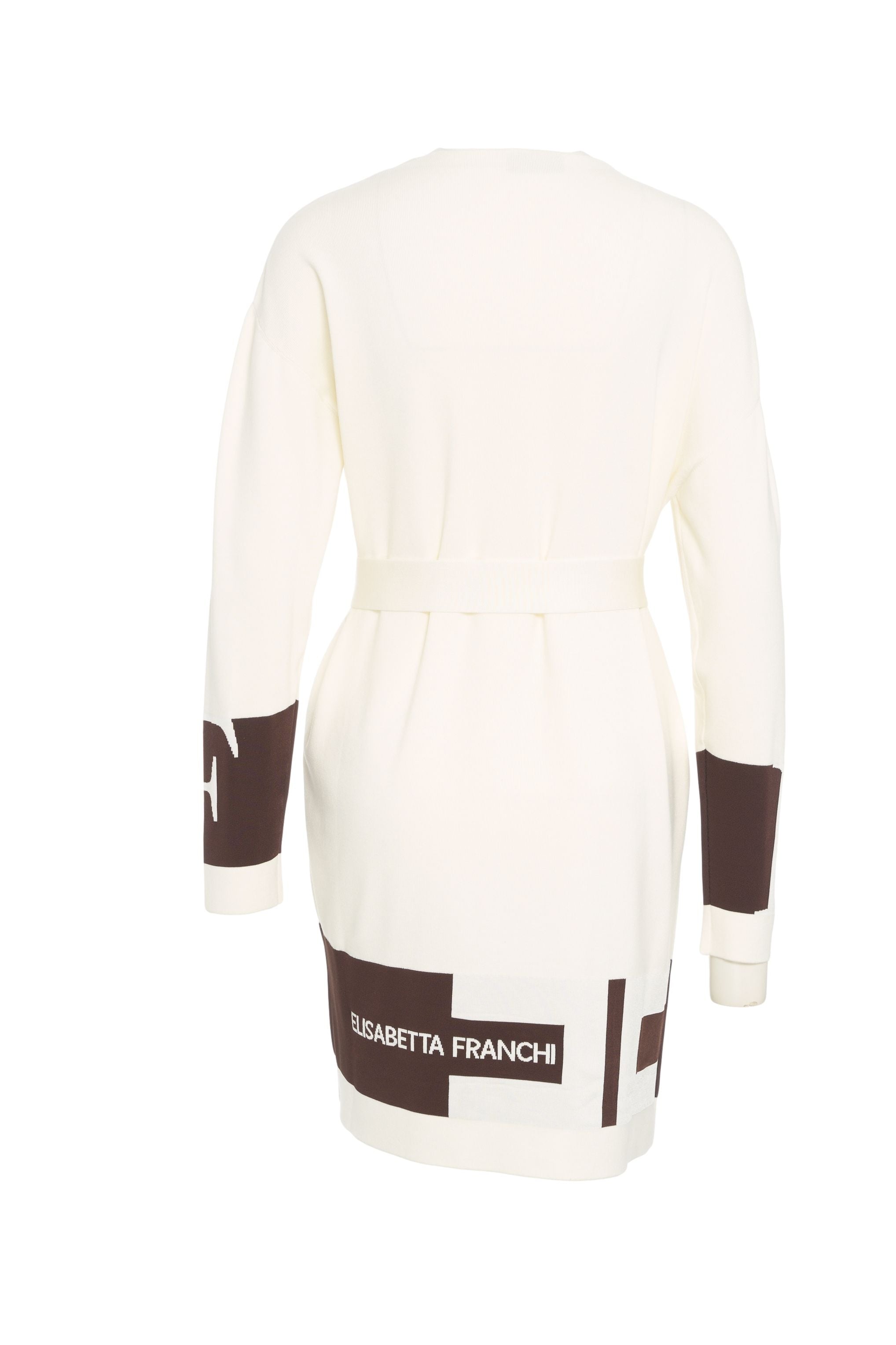 ELISABETTA FRANCHI Belted Cardigan with V-Neck for Women