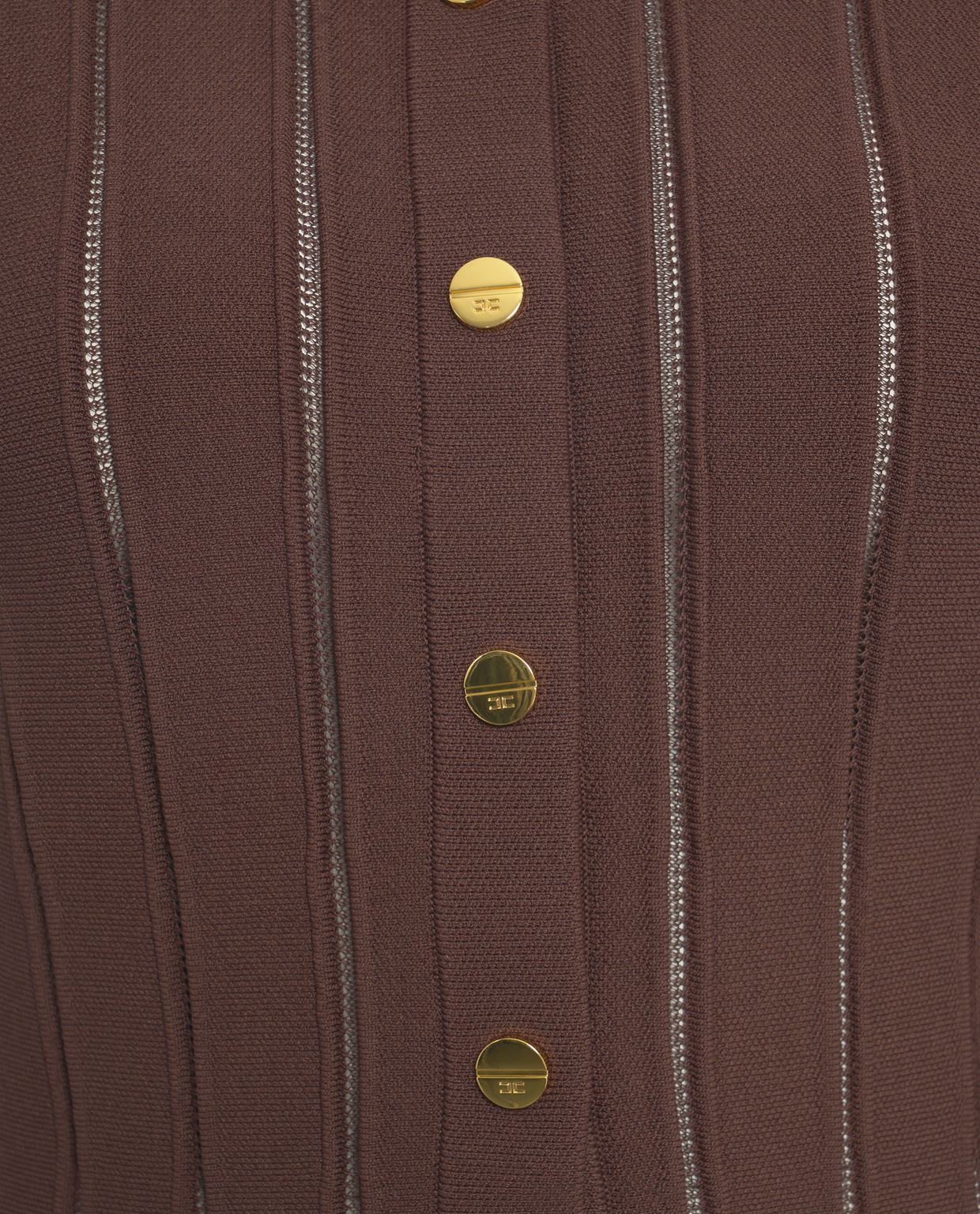 ELISABETTA FRANCHI Elegant Cardigan with Peplum Hem and Decorative Buttons