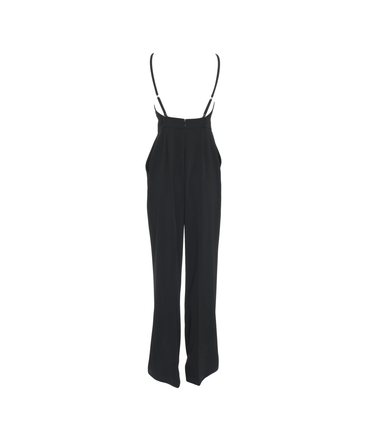 ELISABETTA FRANCHI Elegant Wide Leg Pleated Jumpsuit