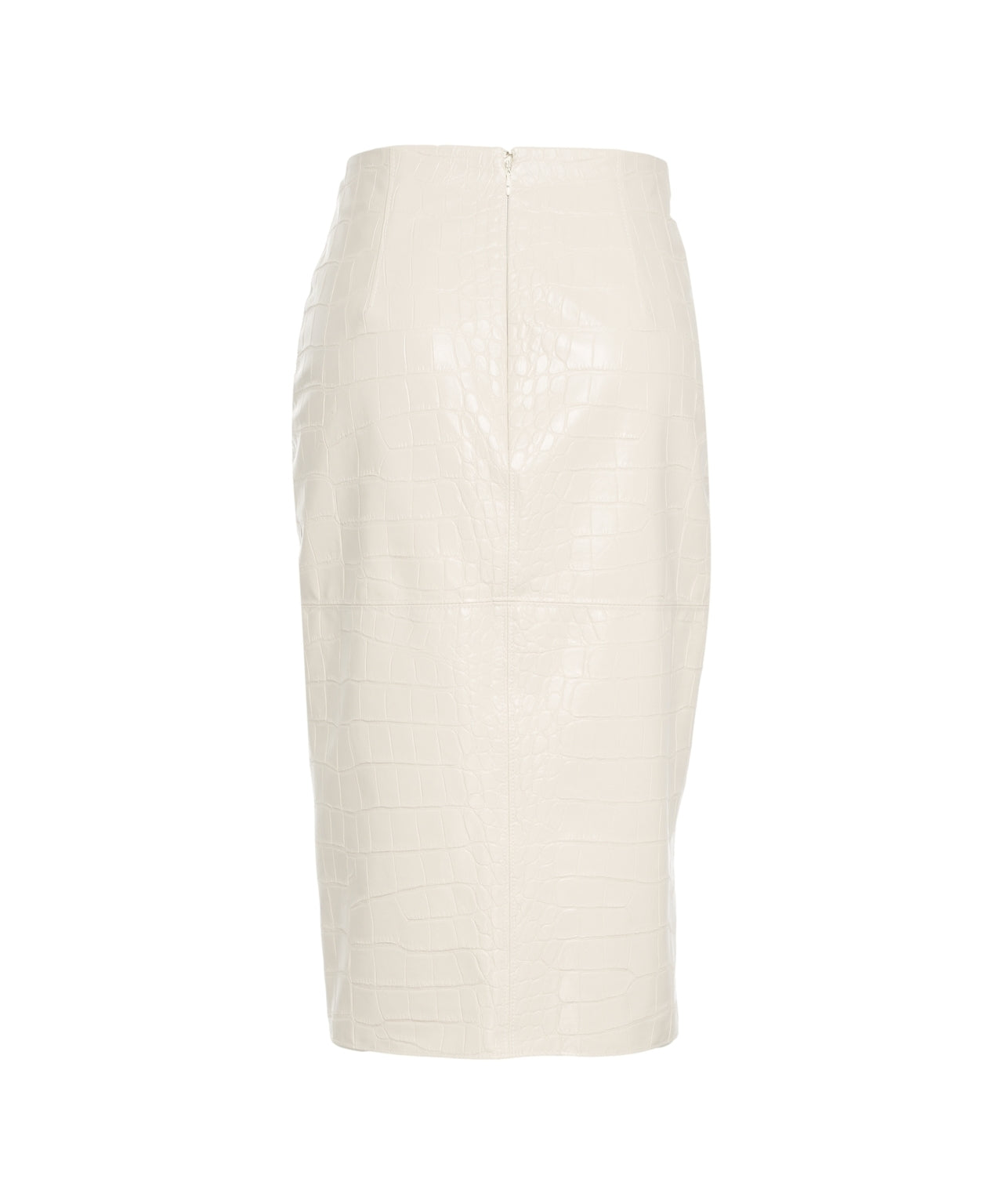 ELISABETTA FRANCHI Elegant Midi Crocodile Print Pencil Skirt