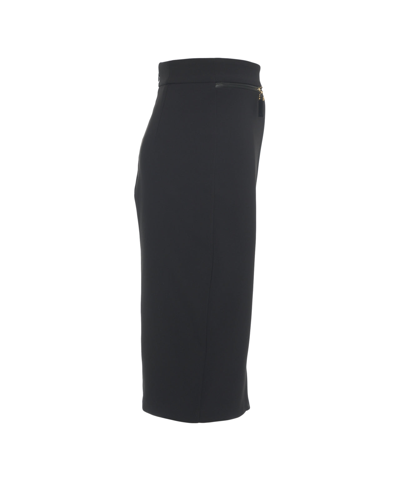 ELISABETTA FRANCHI Elegant Midi Skirt with Modern Zipper Details