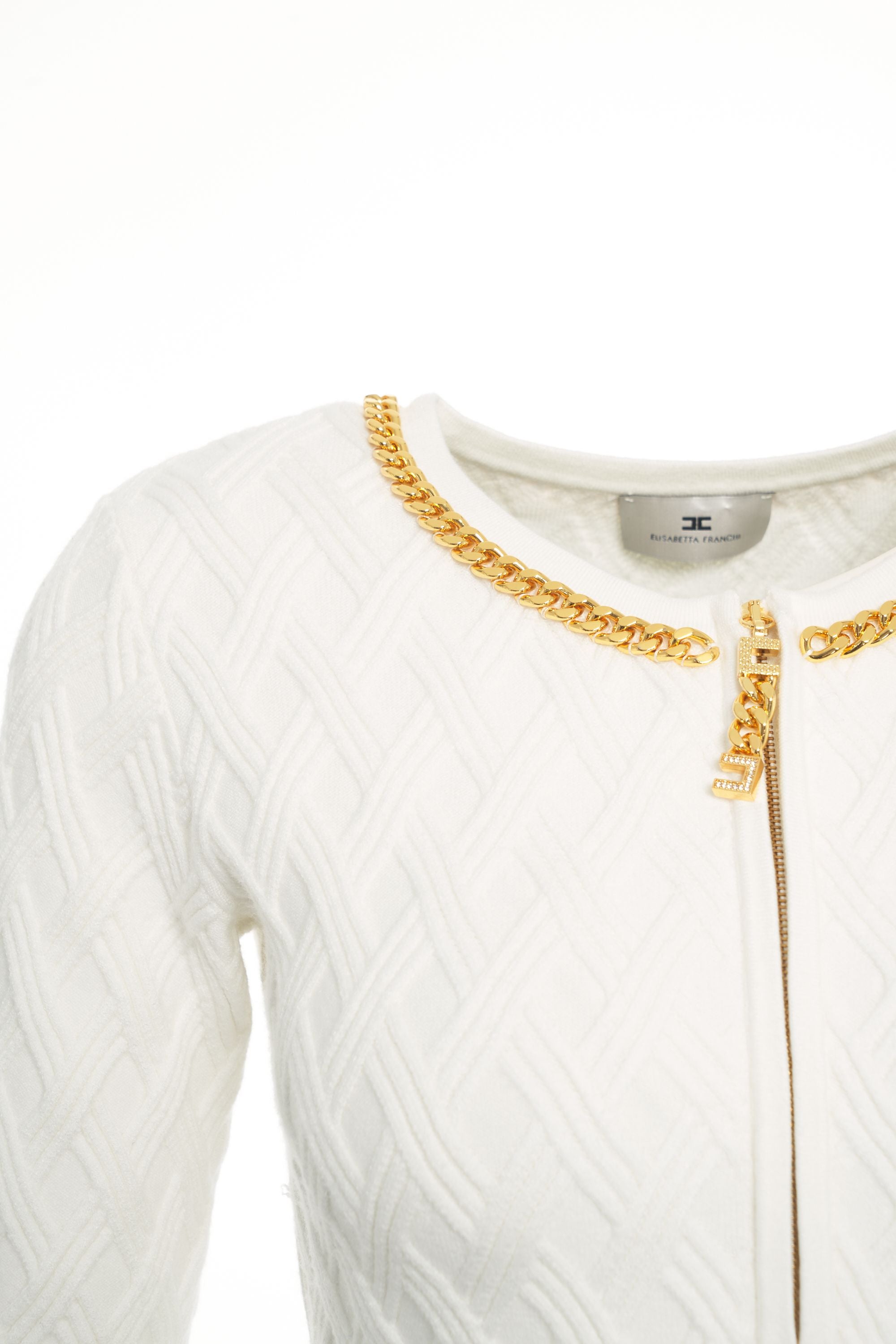 ELISABETTA FRANCHI Elegant Mini Dress with Chain Detail