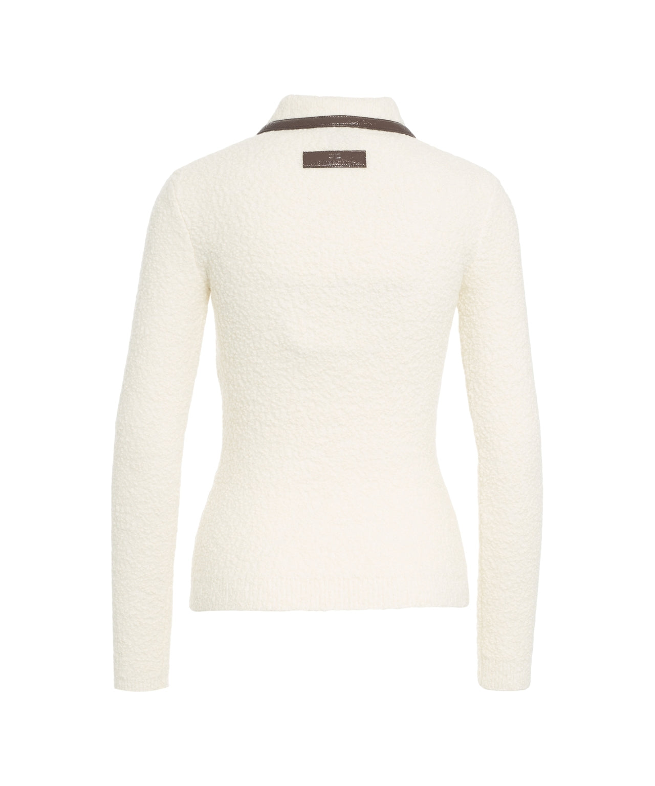 ELISABETTA FRANCHI Textured Slim-Fit Polo Sweater