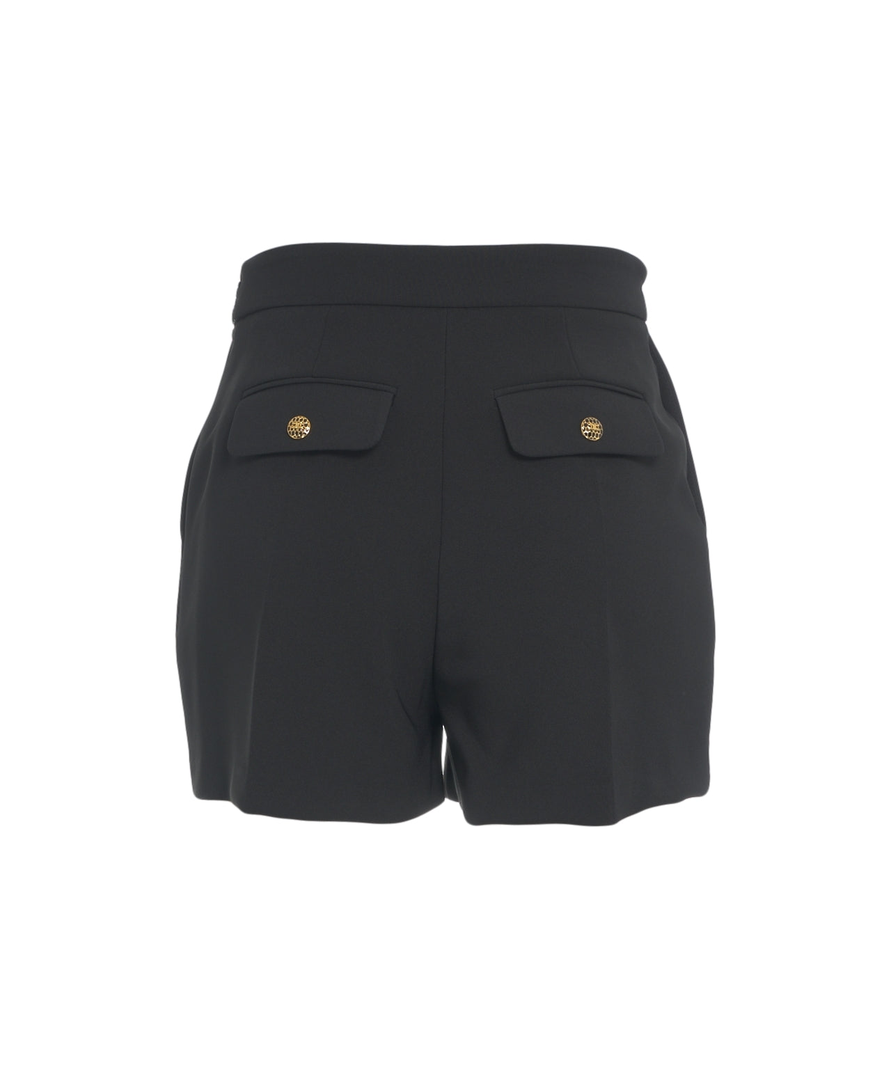 ELISABETTA FRANCHI High-Waisted Slim-Fit Bermuda Shorts with Chain Detail