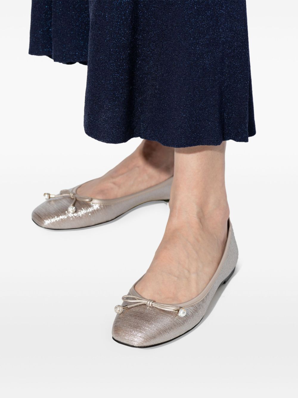 JIMMY CHOO Elegant Flat Leather Ballet Flats