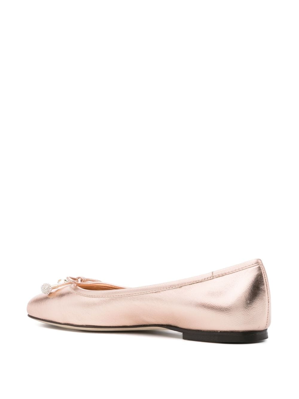 JIMMY CHOO Metallic Leather Ballet Flats