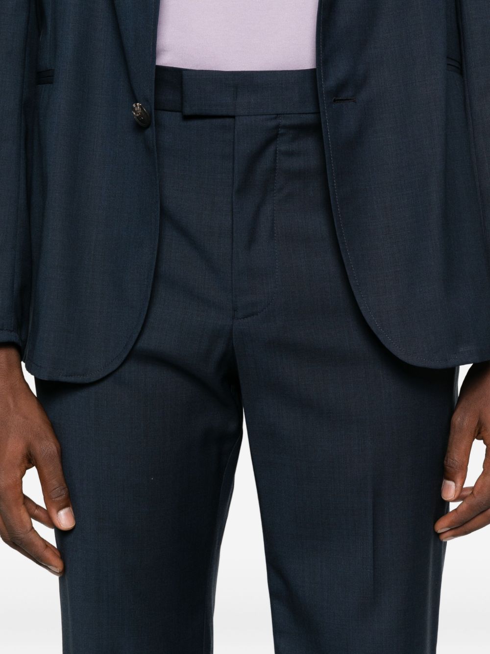 EMPORIO ARMANI Men's Wool Trousers with Elasticated Waistband