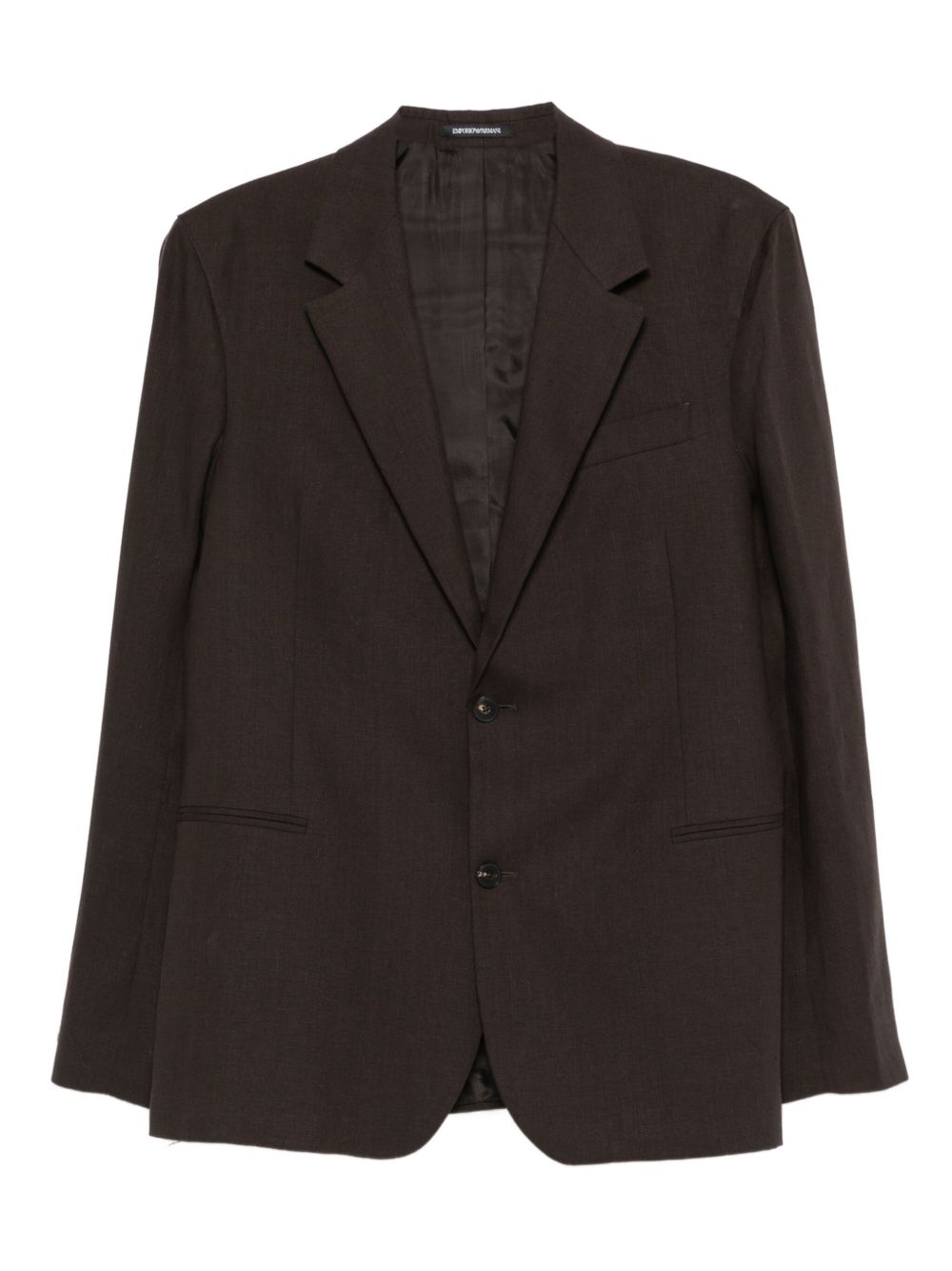 EMPORIO ARMANI Linen Single-Breasted Jacket for Men
