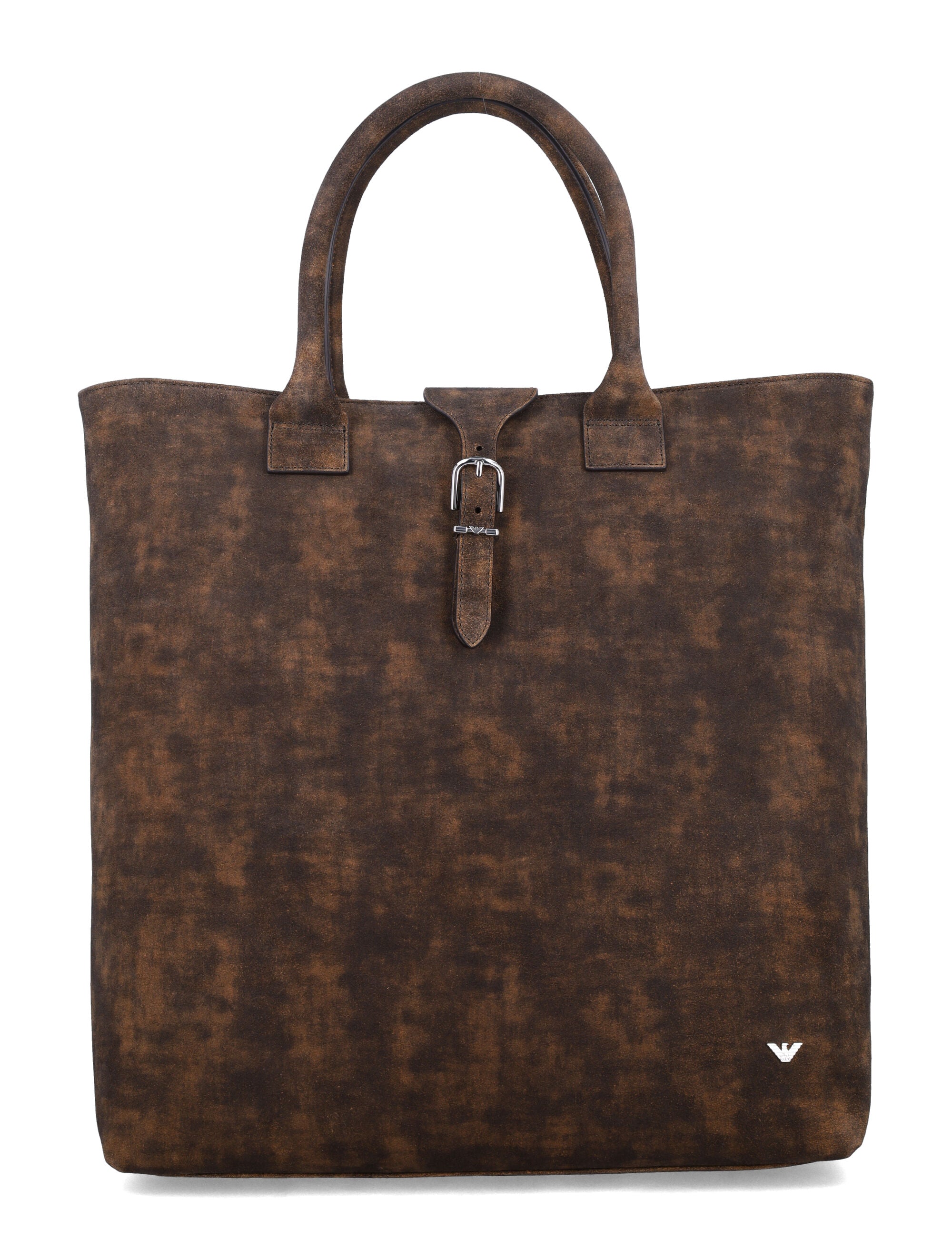 EMPORIO ARMANI Leather Tote Handbag with Buckle Detail