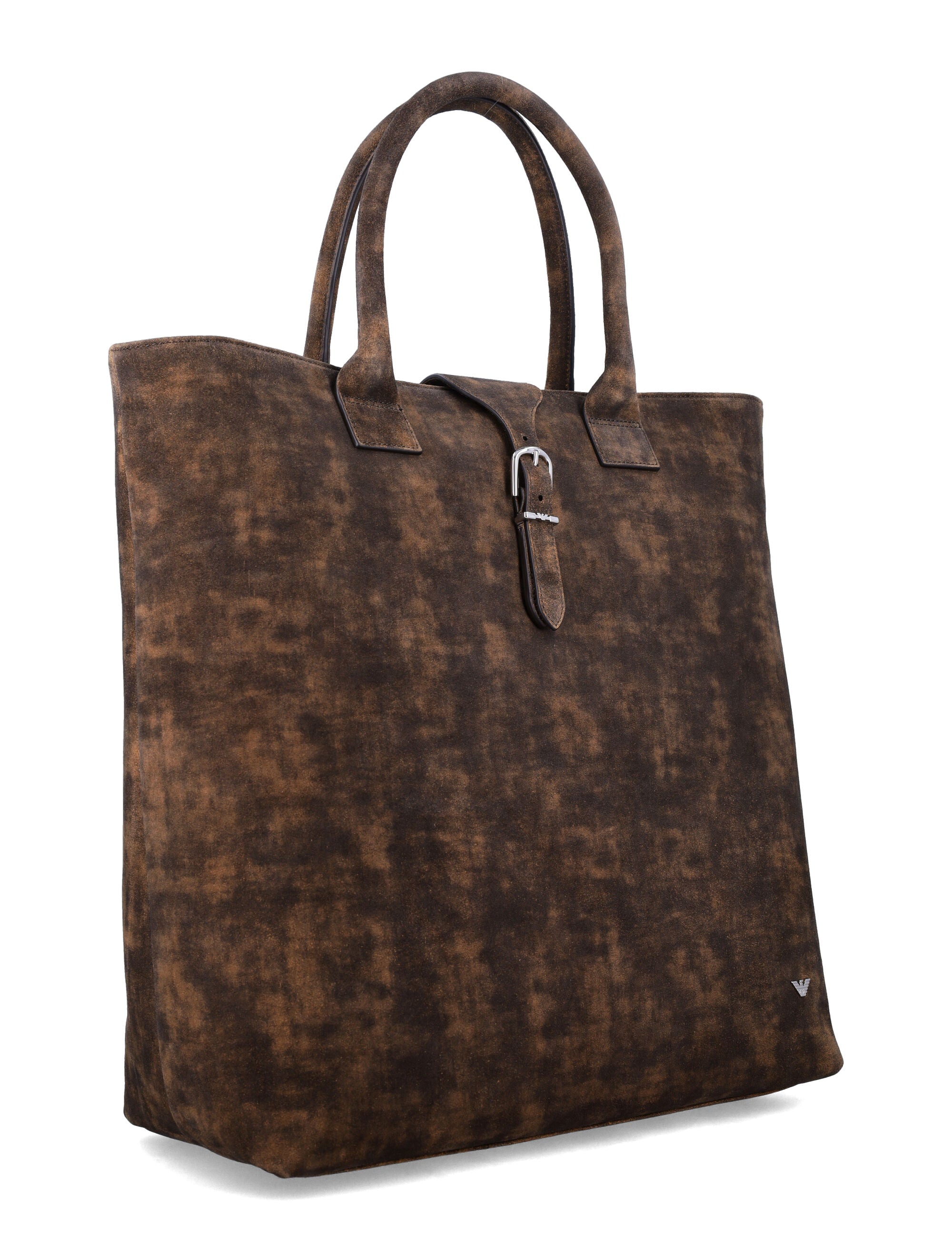 EMPORIO ARMANI Leather Tote Handbag with Buckle Detail