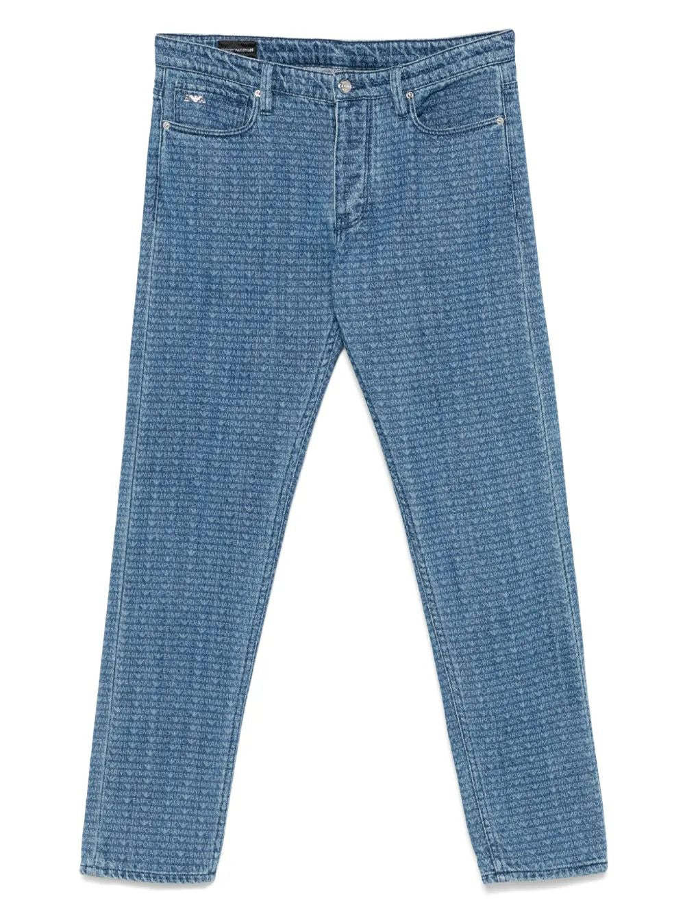 EMPORIO ARMANI Allover Logo Denim Jeans for Men - SS25