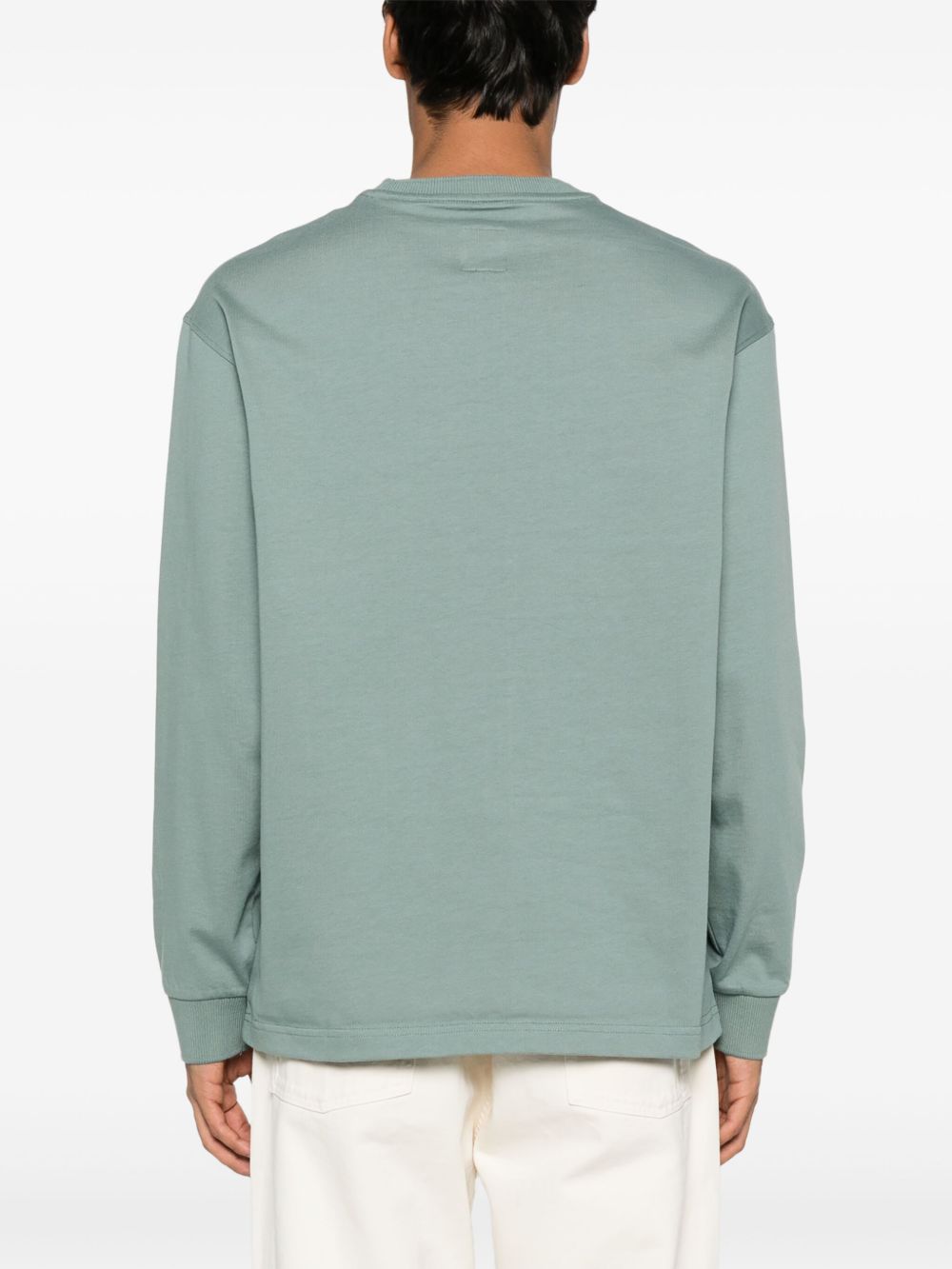 EMPORIO ARMANI Logo Cotton T-Shirt with Chest Patch Pocket - Long Sleeve for Men