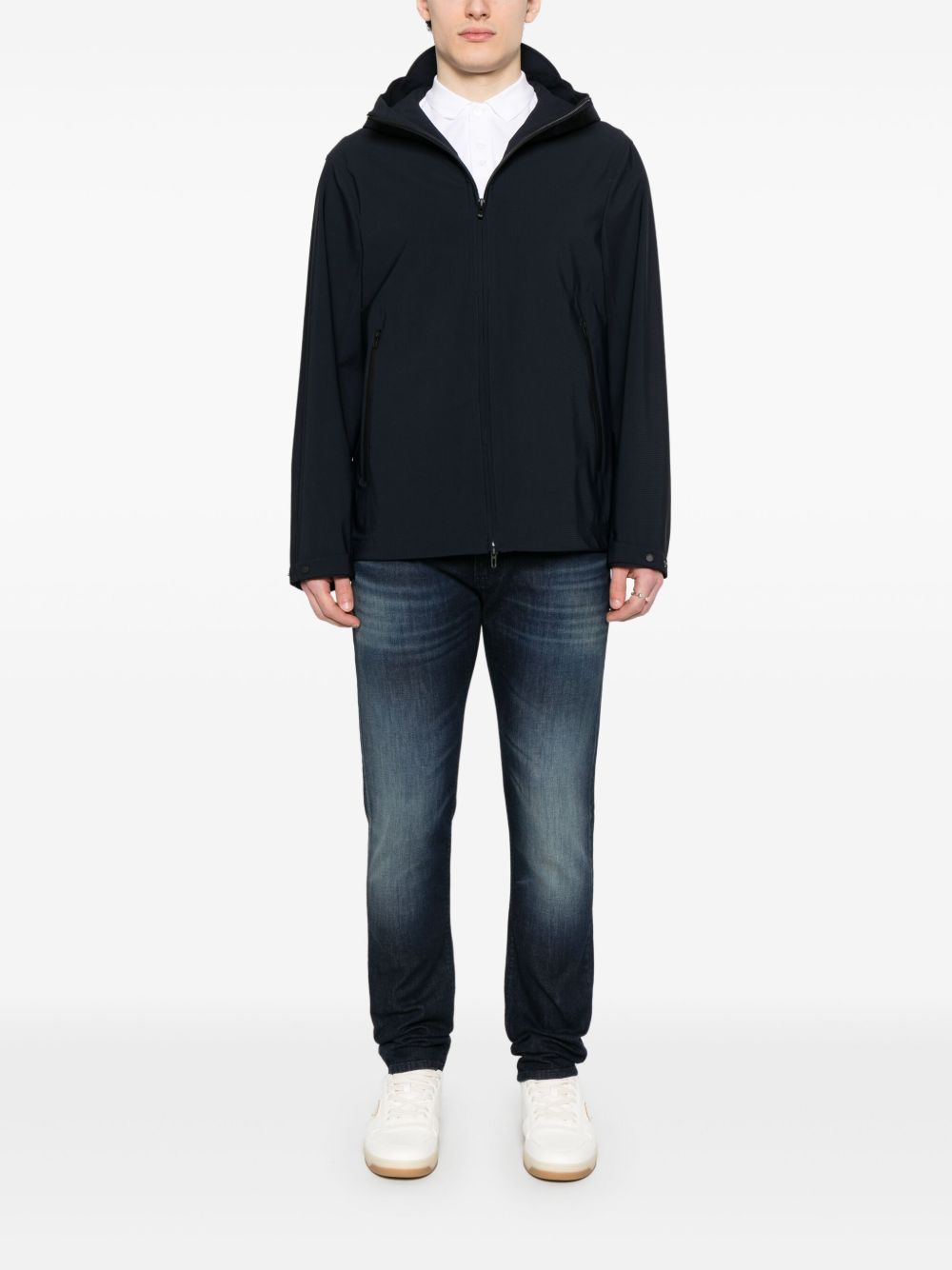 EMPORIO ARMANI Two-Way Zip Hooded Jacket for Men