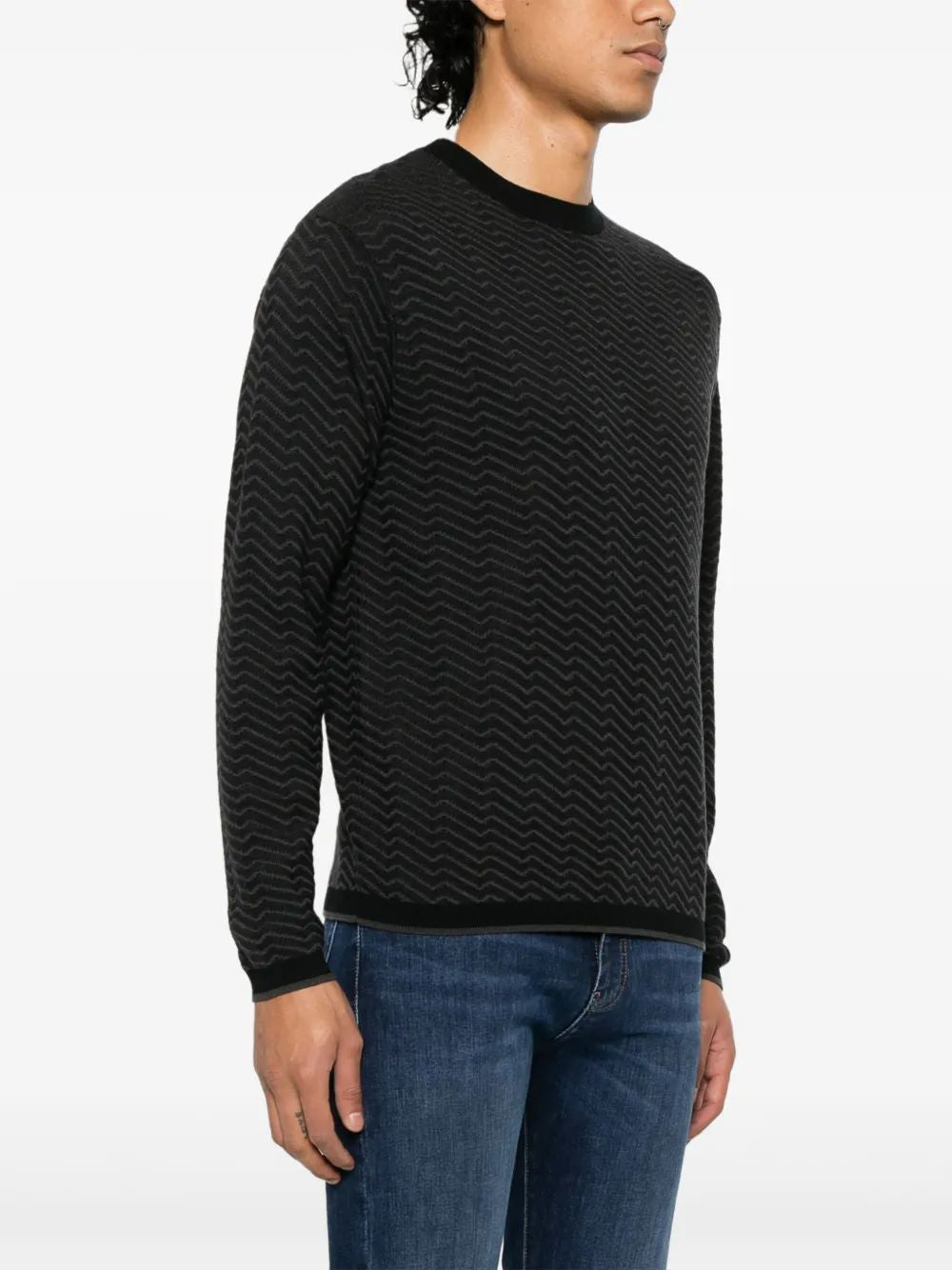 EMPORIO ARMANI Wool Blend Crewneck Sweater for Men