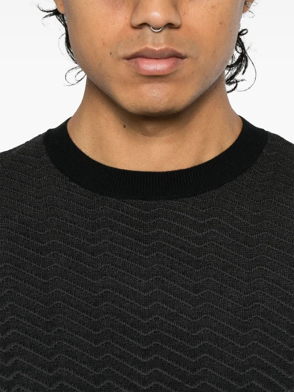 EMPORIO ARMANI Wool Blend Crewneck Sweater for Men