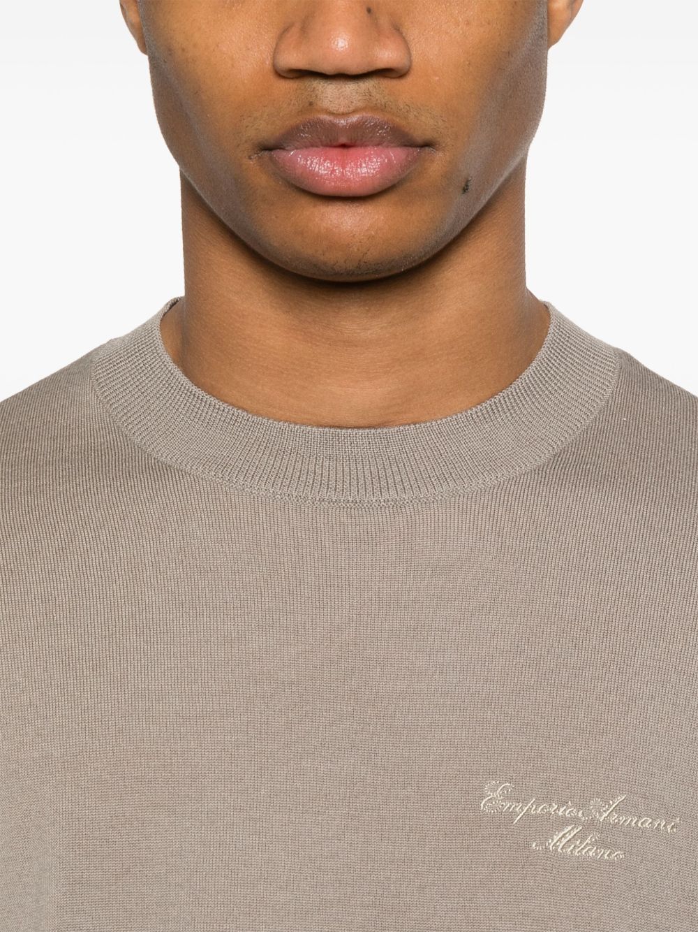 EMPORIO ARMANI Wool Blend Crew Neck Sweater - SS25