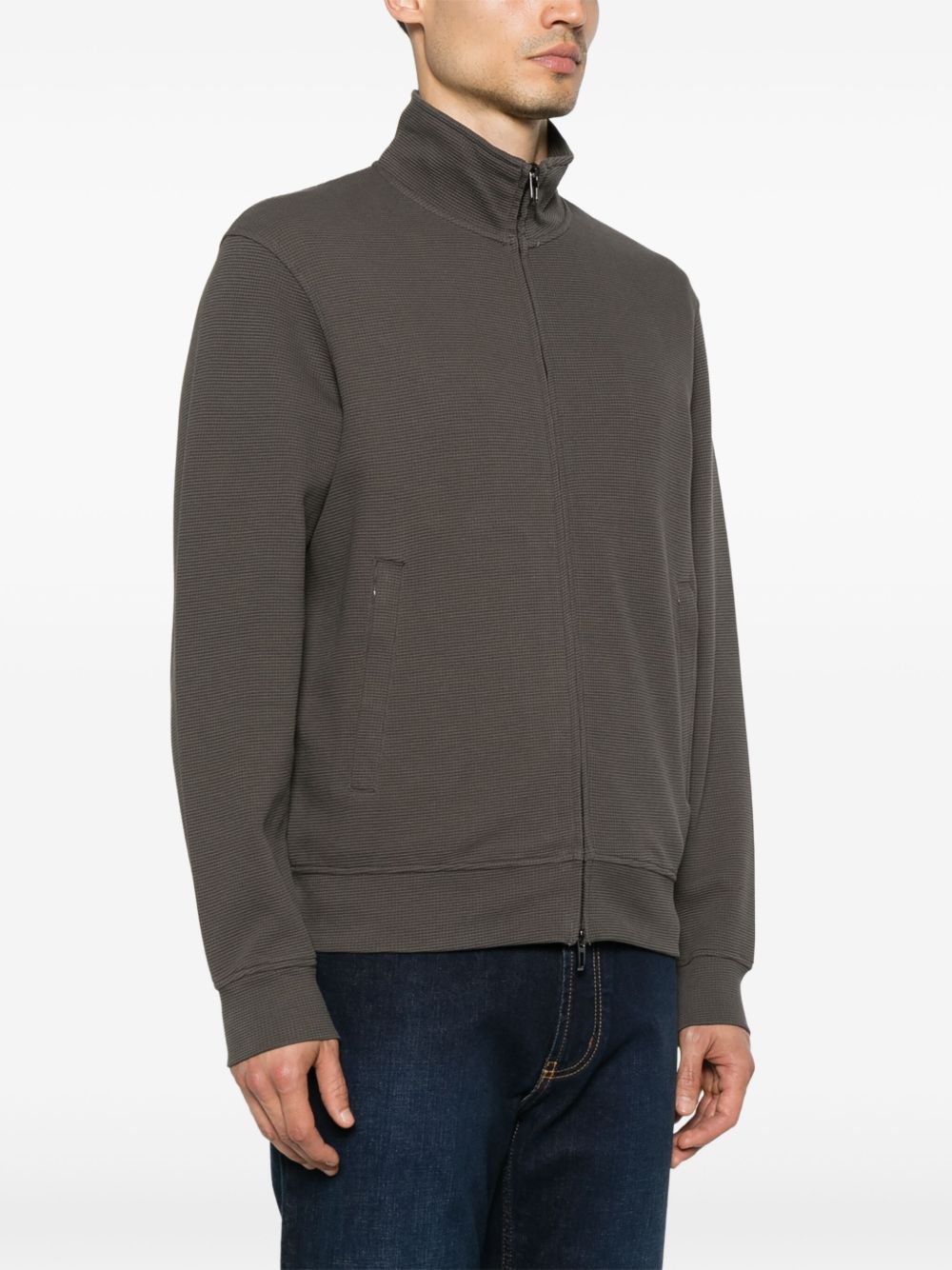 EMPORIO ARMANI Men's Cotton Zipped High Neck Sweatshirt