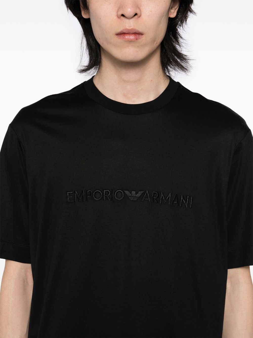 EMPORIO ARMANI Embroidered Logo Crew Neck T-Shirt
