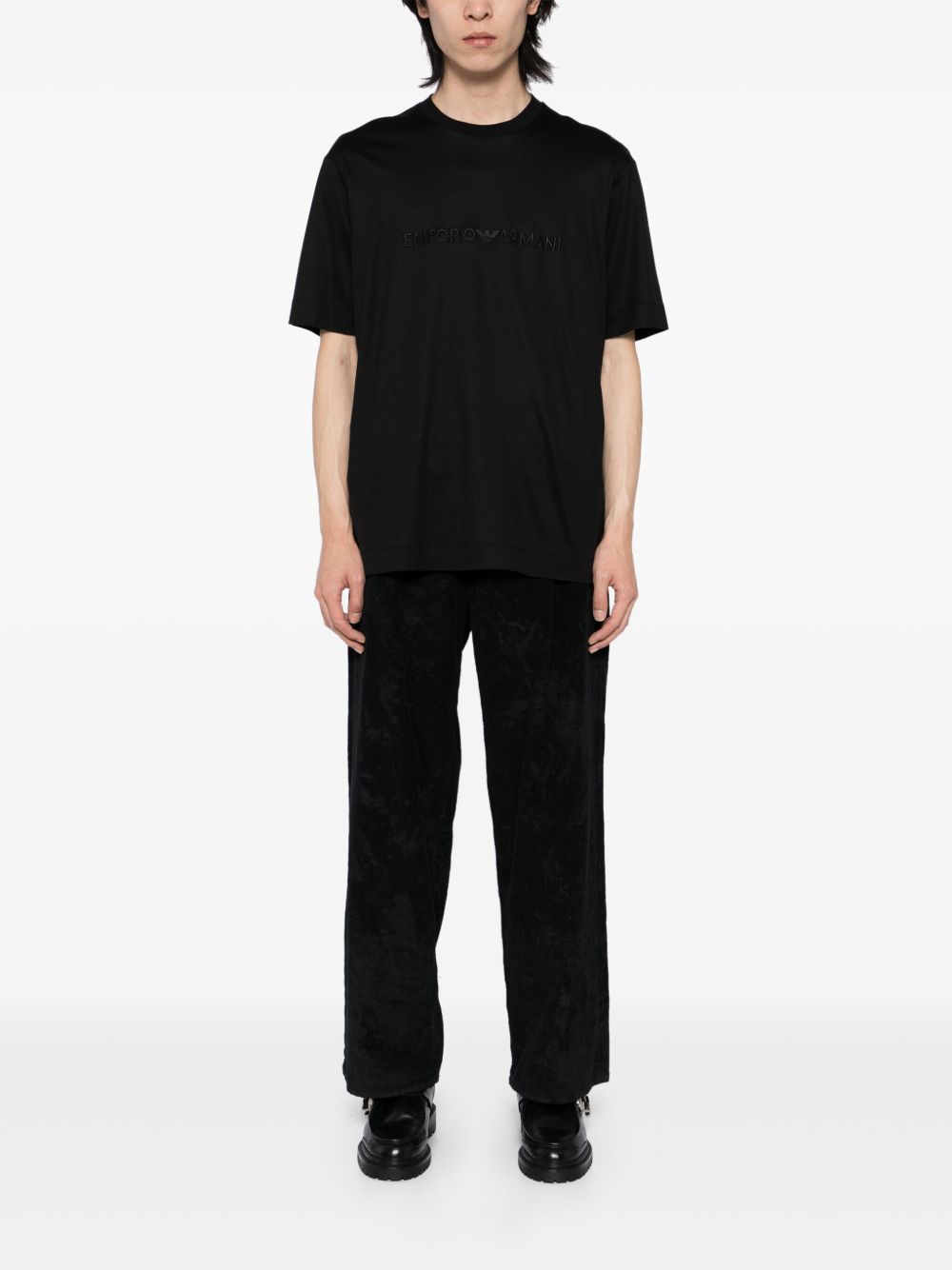 EMPORIO ARMANI Embroidered Logo Crew Neck T-Shirt