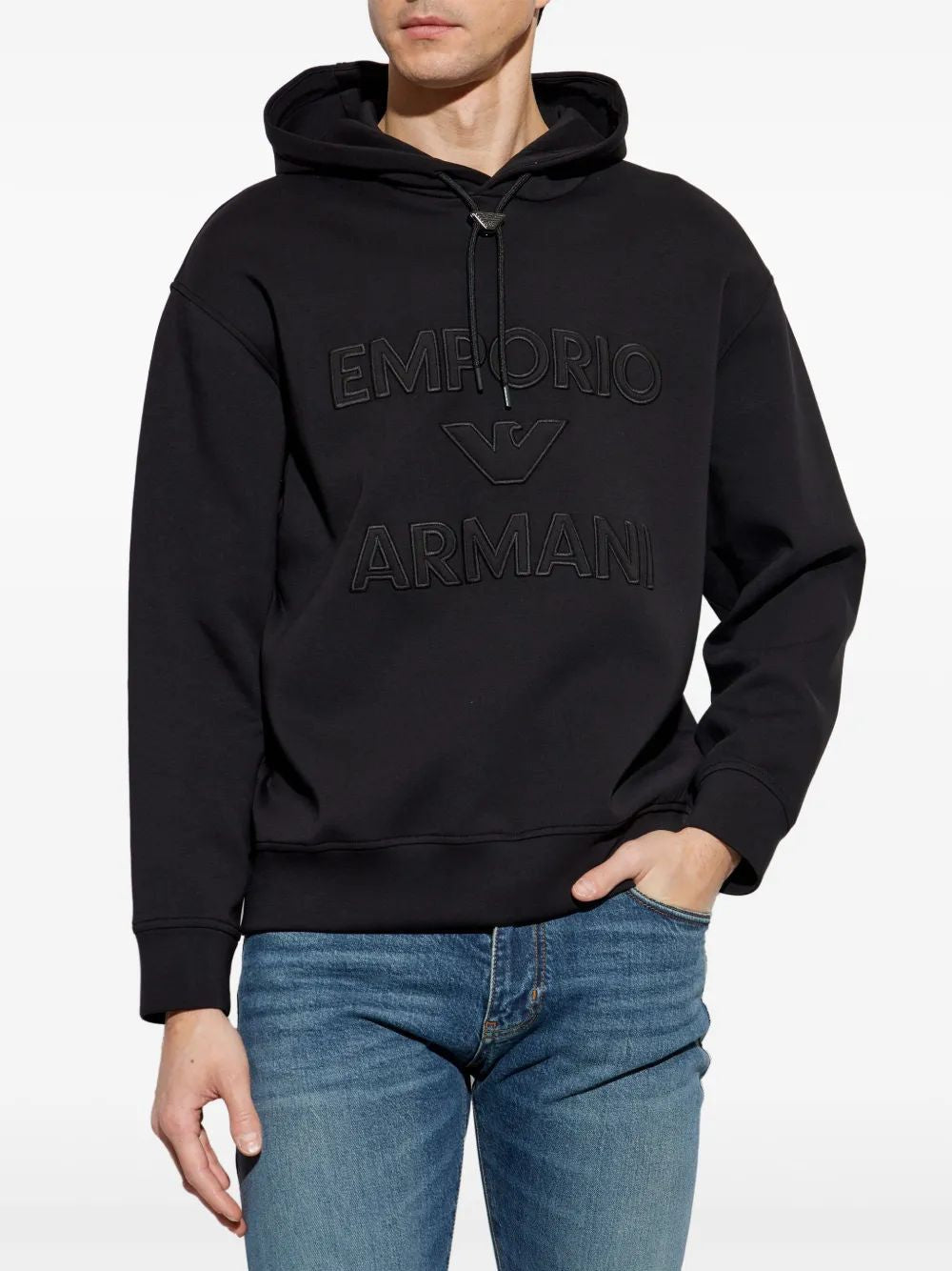 EMPORIO ARMANI Slouchy Drawstring Hoodie for Men