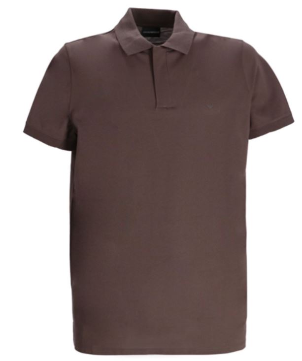 EMPORIO ARMANI Men's Split Neck Cotton Polo Shirt