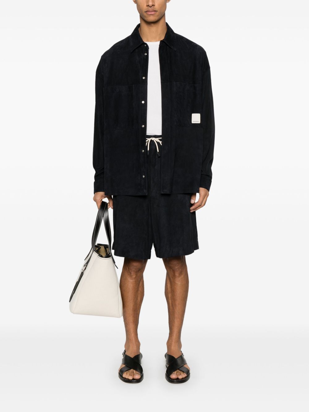 EMPORIO ARMANI Luxurious Leather Shirt for Men - SS25 Collection