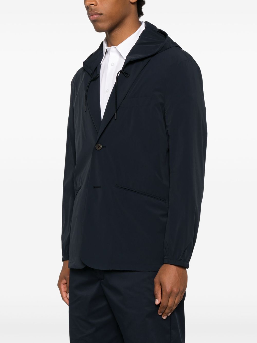 EMPORIO ARMANI Nylon Hooded Blazer Jacket