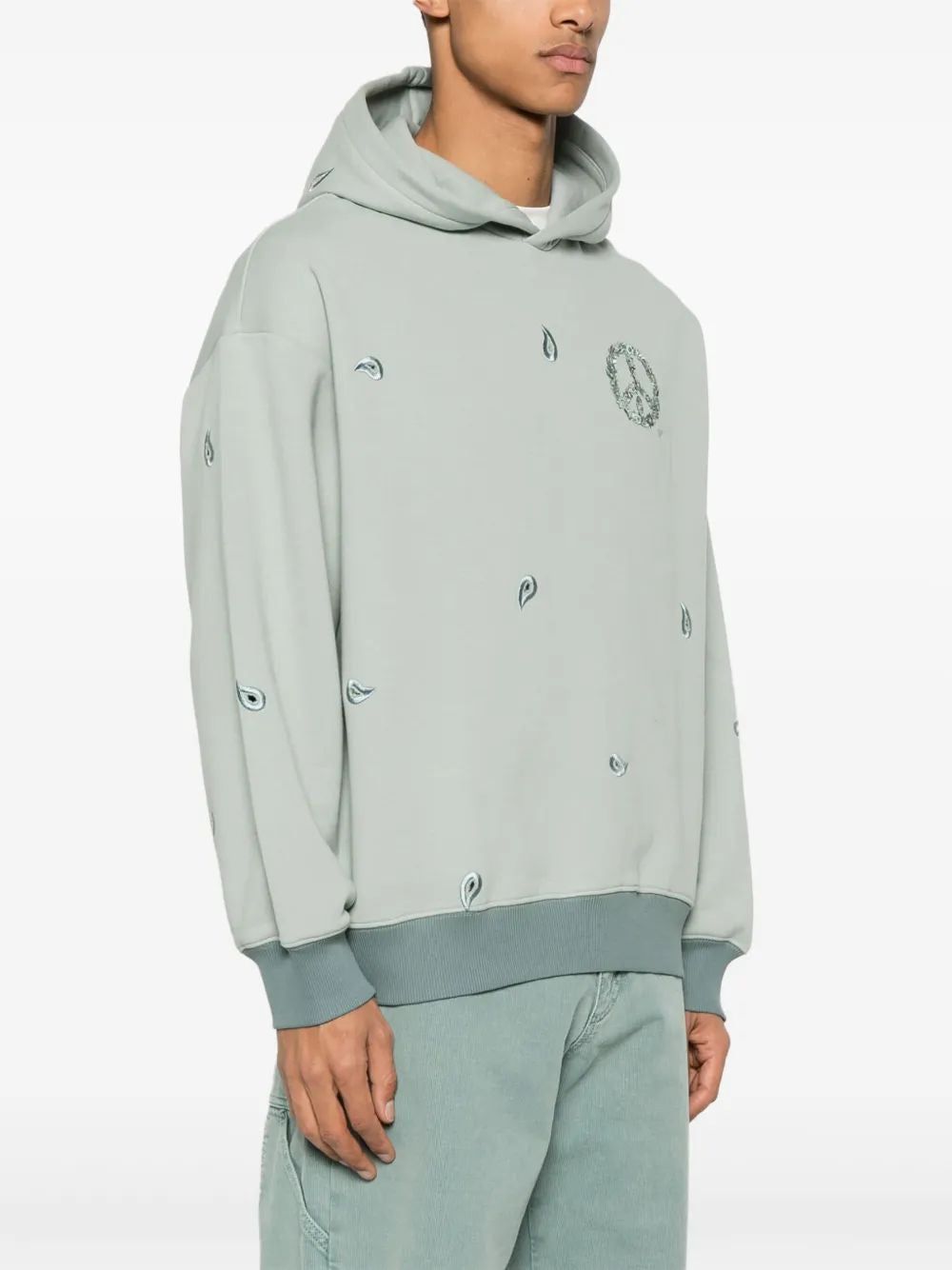 EMPORIO ARMANI Organic Cotton Hoodie with All-Over Motif for Men