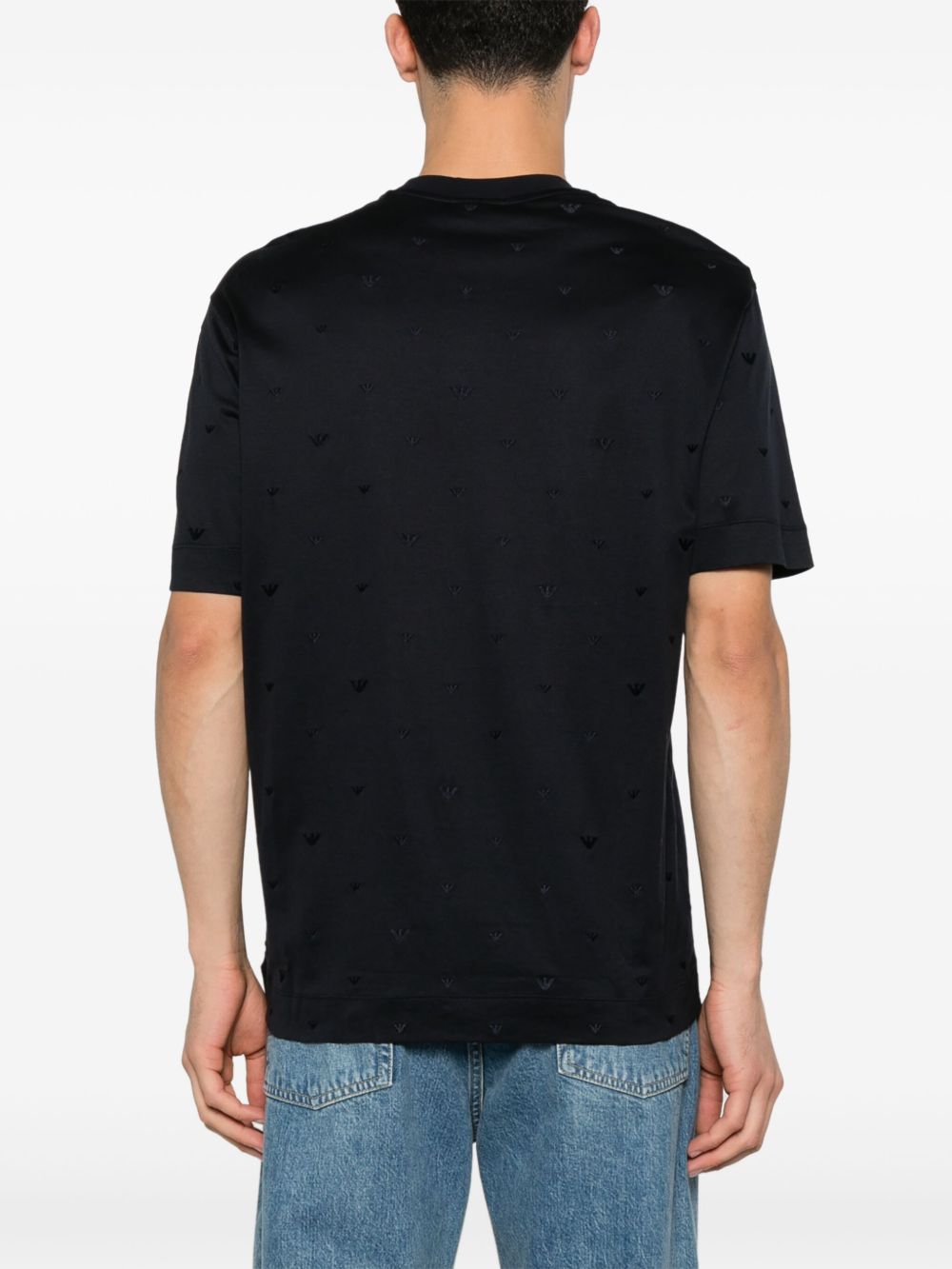 EMPORIO ARMANI Allover Logo Crew Neck T-Shirt for Men