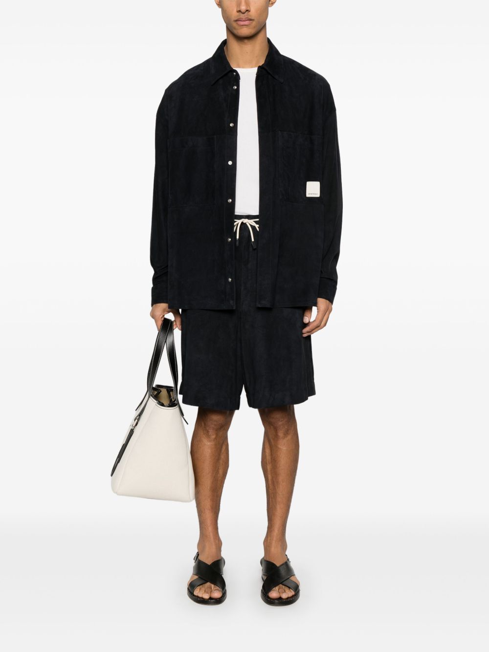 EMPORIO ARMANI Men's Leather Bermuda Shorts