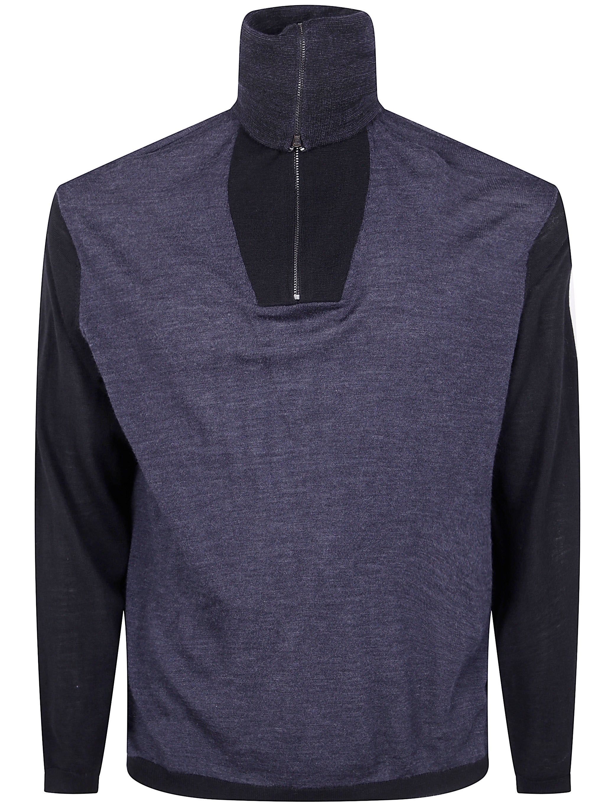 EMPORIO ARMANI Half Zip Turtle Neck Sweater