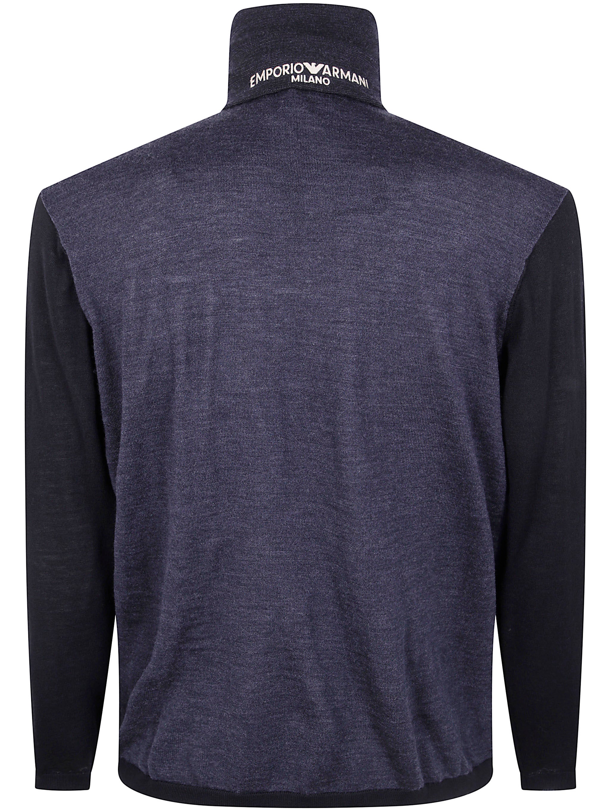 EMPORIO ARMANI Half Zip Turtle Neck Sweater
