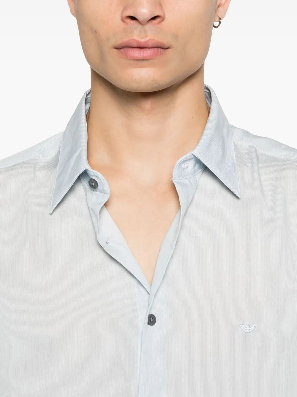 EMPORIO ARMANI Men's Striped Button-Up Shirt