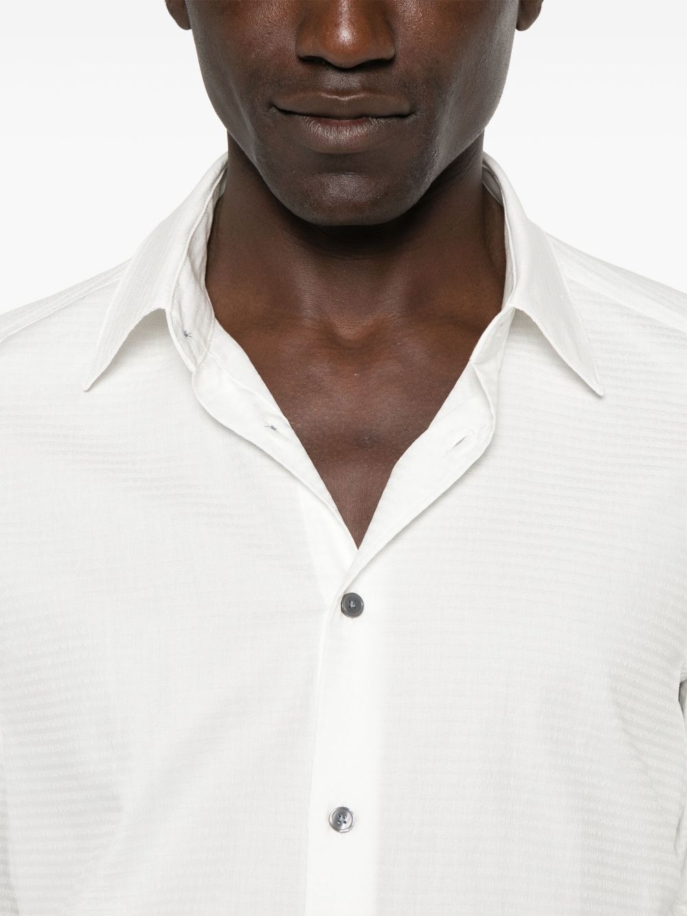 EMPORIO ARMANI Allover Logo Cotton Shirt for Men