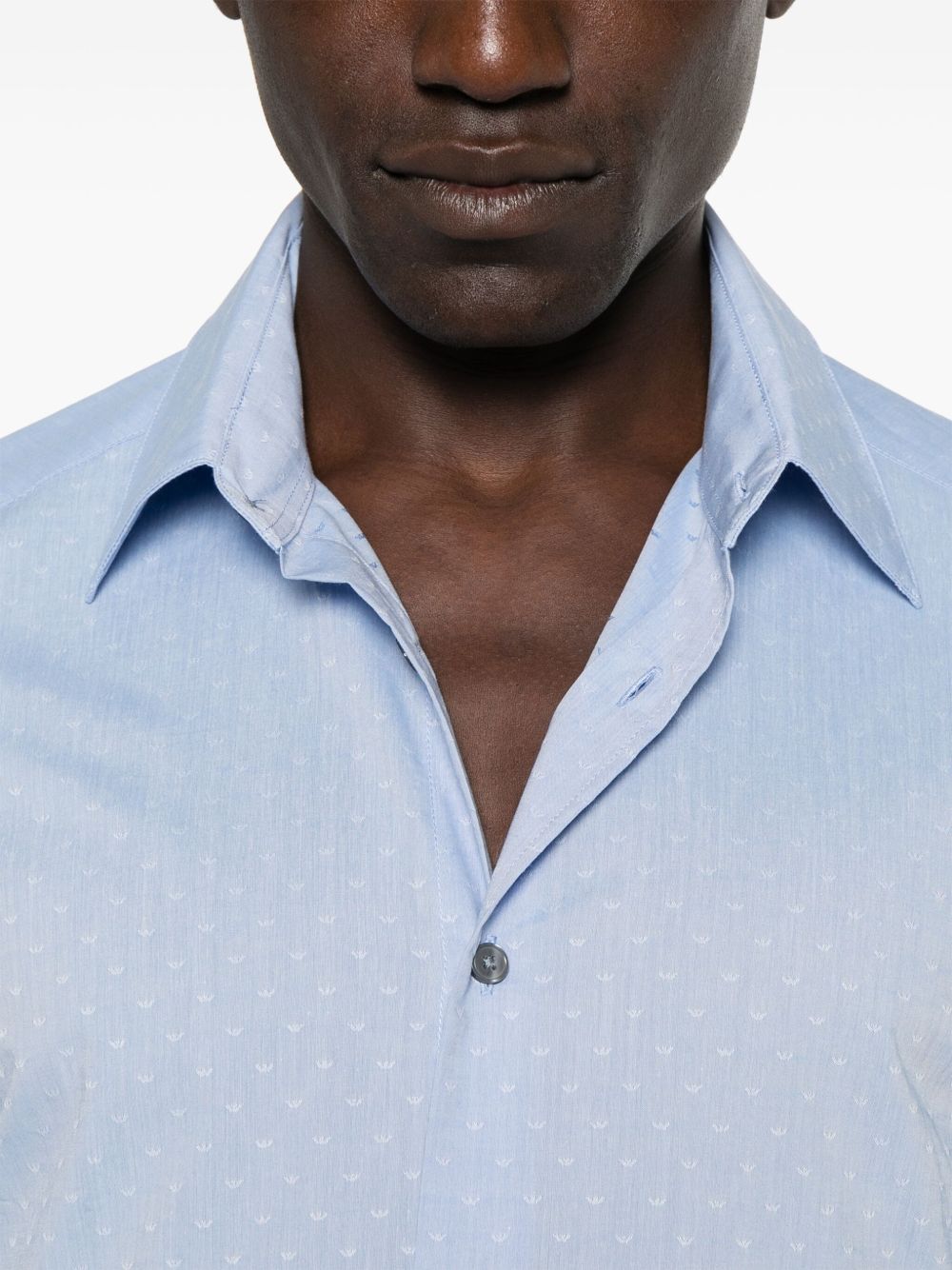 EMPORIO ARMANI Allover Logo Cotton Shirt - SS25