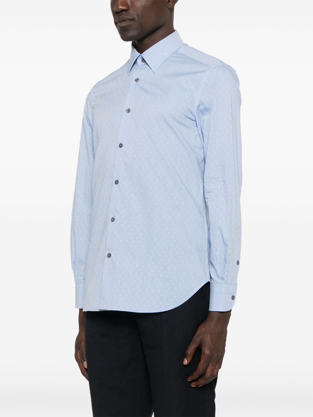 EMPORIO ARMANI Allover Logo Cotton Shirt - SS25