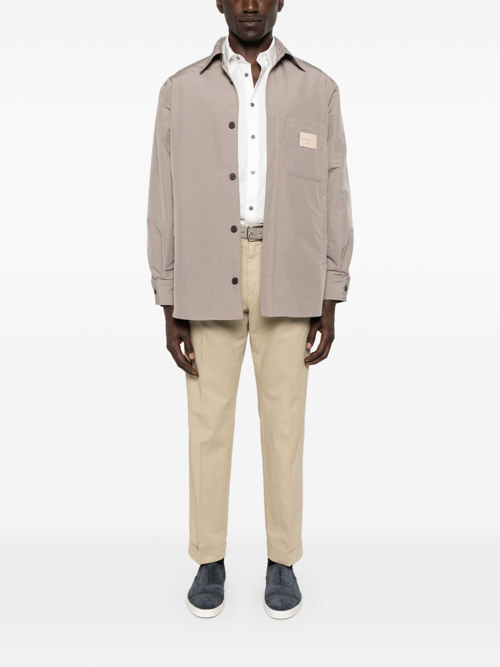 EMPORIO ARMANI Classic Logo Button-Up Shirt for Men